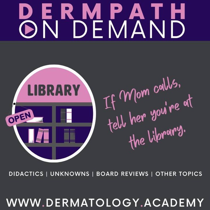 @clay_cockerell says, "Meet me at the library!"
#Dermpath #Dermatology #Residents #DermpathOnDemand #DOD #Dermatopathology