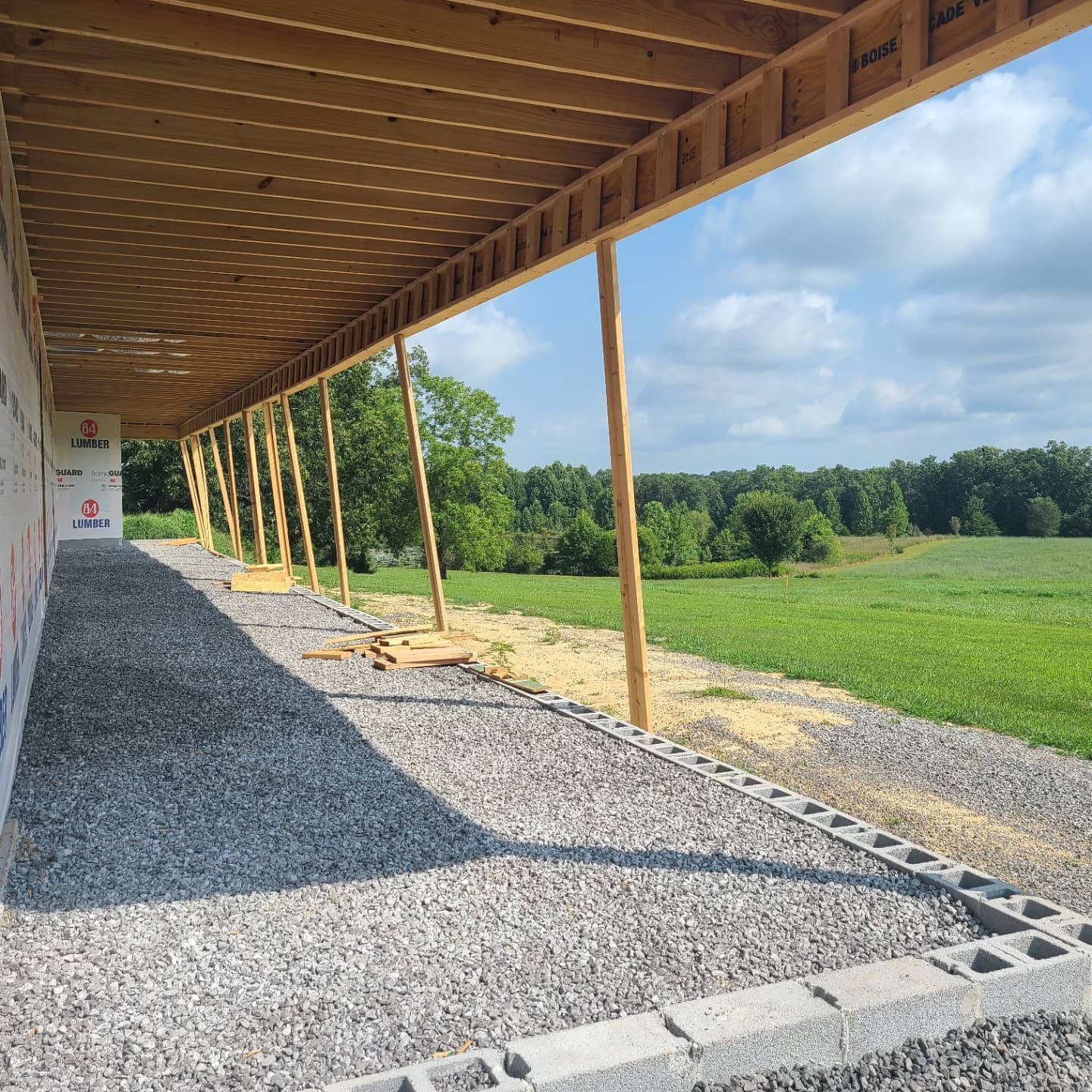The back porch will be the best seat in the house on this beautiful custom home. How many rocking chairs will a 91' long porch hold? 💚💙
#customhome
#customehomebuilder
#jontotherowconstruction
#backporch
#backporchsitting
#screenroom