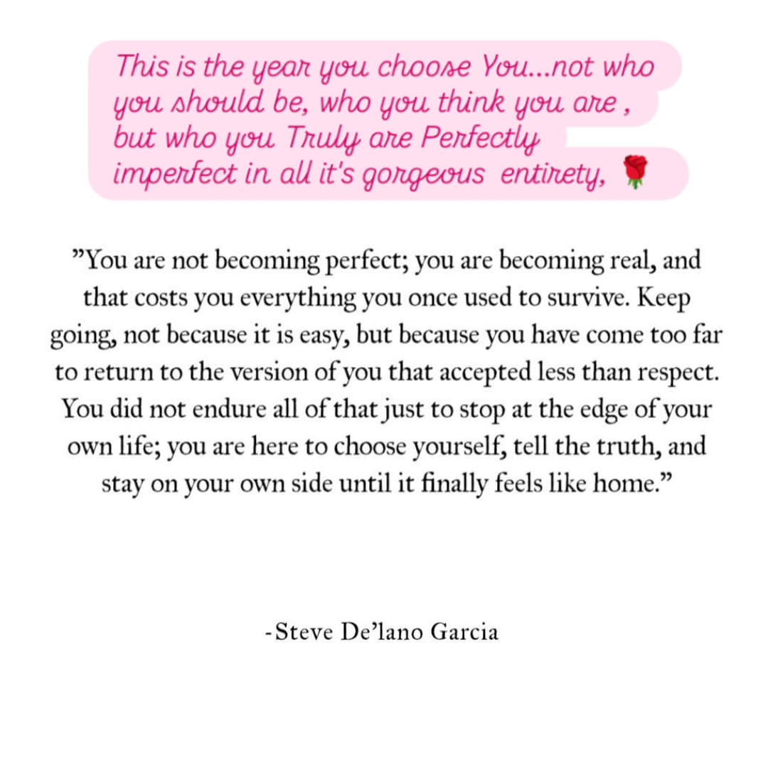 Be you, your best you, your messy , the you you admire, trust, love, and cherish ,the parts you dont so much, in fact love those parts the most , they want to be seen and heard , and loved, they're just coping mechanisms, incorrect labels you were given that, NEVER belonged to you then, and Certainly dont now 🌹.......... fall down, get up, try again , it's all you baby, love leads the way, always, .....and not a damn other thing brings greater riches,
The no matter what club, I got this even when I dont, because I will ...always. Xxx
Happy belated self love new year to allllll of you
🌹
#selflove
#traumahealingbali
#balicounselling
#celebritytherapistbali
#psychologistbali