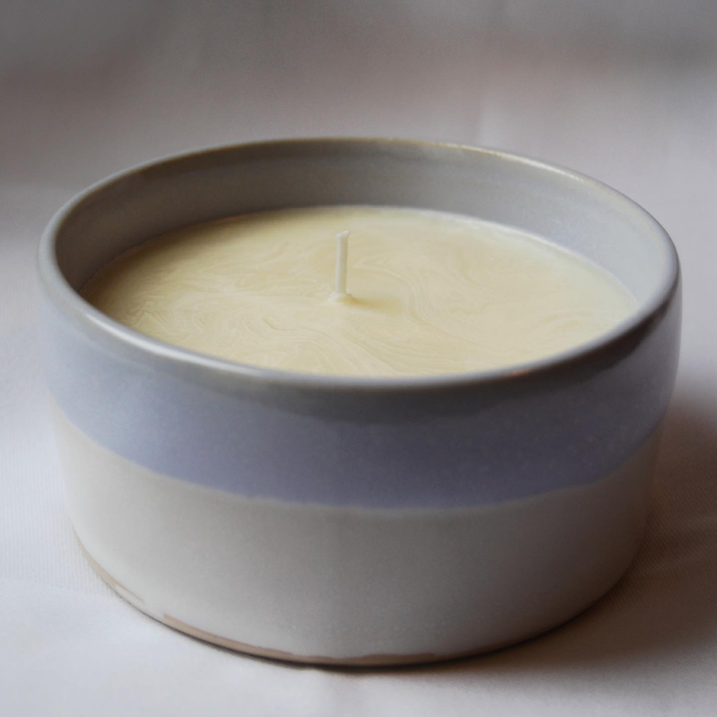 Candle Pot - wheel-thrown pot filled with eco wax fragrant candle. Enjoy your long-burning candle & when empty, you have a nibble pot!