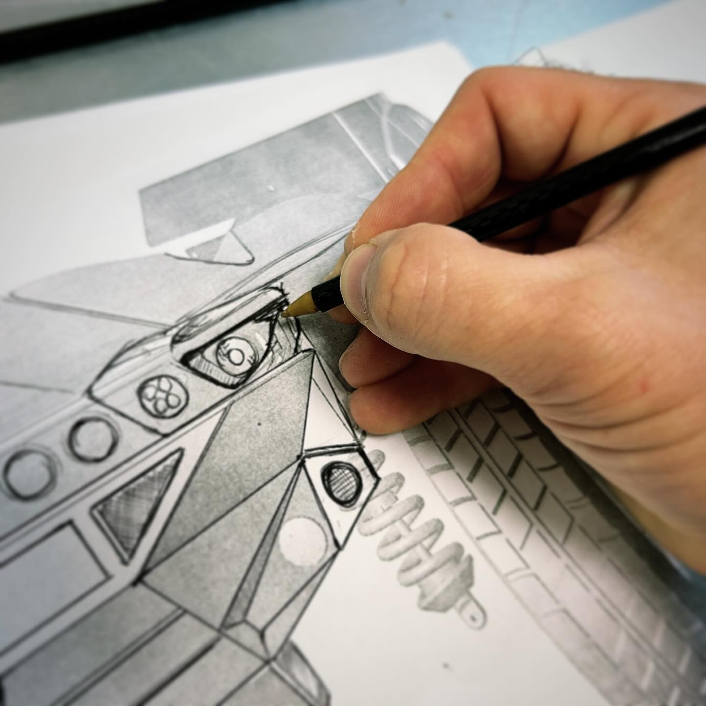 Sketching is the most important part of the design process and the humble Bic Cristal ball-point pen is my favourite tool. I put them inside carbon-fibre barrels to improve the stiffness and somewhat ironically make people less likely to walk off with them…
.
#design #designer #designsketch #cardesigner #vehicledesign #transportdesign #plasanwilder #birosketch #carbonfibre #carbonfiber #ballpoint #ballpointpen #bic #biccristal #cardesign #cardesignsketches
