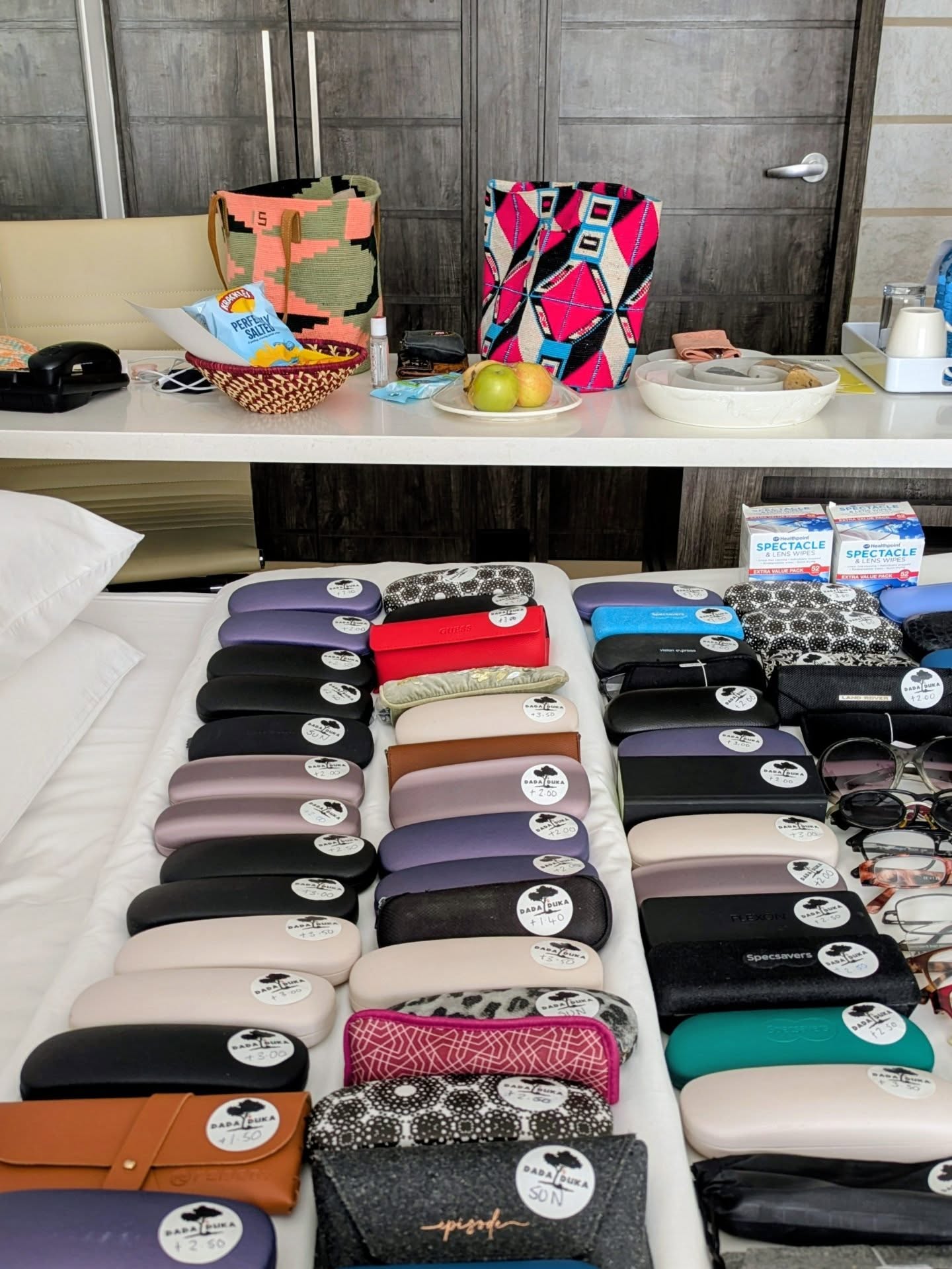 We’ve arrived in Nairobi! 🇰🇪
I couldn’t help myself — I had to lay all the glasses out on my bed… which is clearly not big enough 😅
In less than two weeks, the incredible Petersfield community collected over 170 pairs of glasses and all delivered to @megspetersfield 🫂 A BIG shout out to the Andrew's Choir for their singing (you'll see tomorrow!!) support and enthusiasm. What an achievement 💛
Tomorrow, we head south for our first trip — delivering glasses, cooking with the mothers, dancing, weaving, singing, and sharing meals together. This is just the beginning ✨🫂💗