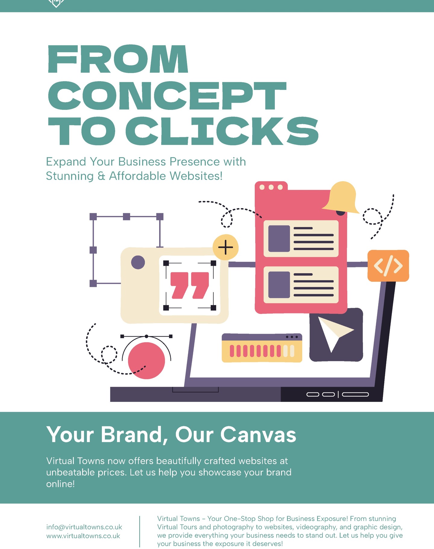 ๐ Exciting News from Virtual Towns! ๐
Did you know that Virtual Towns doesnโt just create amazing virtual tours? ๐ฅ We also build stunning and affordable websites for all types of businesses and services! From cafรฉs to schools to churches, we've got you covered! ๐
Let us help bring your business to life online with a professional, custom website that fits your brand perfectly. ๐ปโจ
๐ Visit us today at www.virtualtowns.co.uk to learn more or send us a message to get started!
#WebDesign #AffordableWebsites #BusinessBoost #VirtualTowns #WebsiteDesign #supportlocal