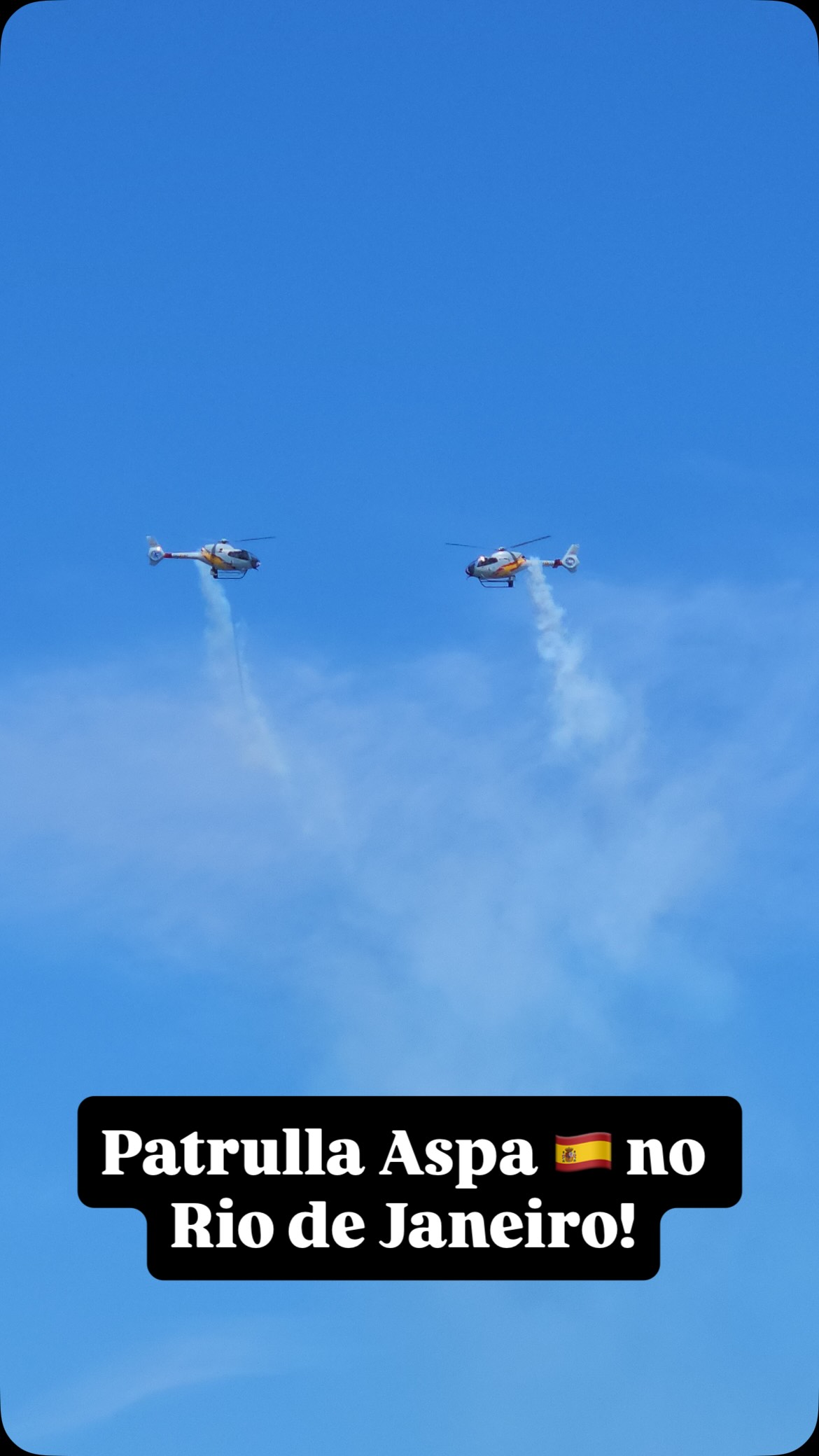 Demonstração da @patrullaaspa na praia de Ipanema, no Rio de Janeiro nesta quarta-feira (28).
O público ficou encantado com a exibição da Esquadrilha da Espanha.
Fiquem ligados que teremos mais vídeos desta apresentação!
Vídeo: @wil.crvlgtk
#aviation #aviationlovers #españa #patrullaaspa #ejercitodelaire
