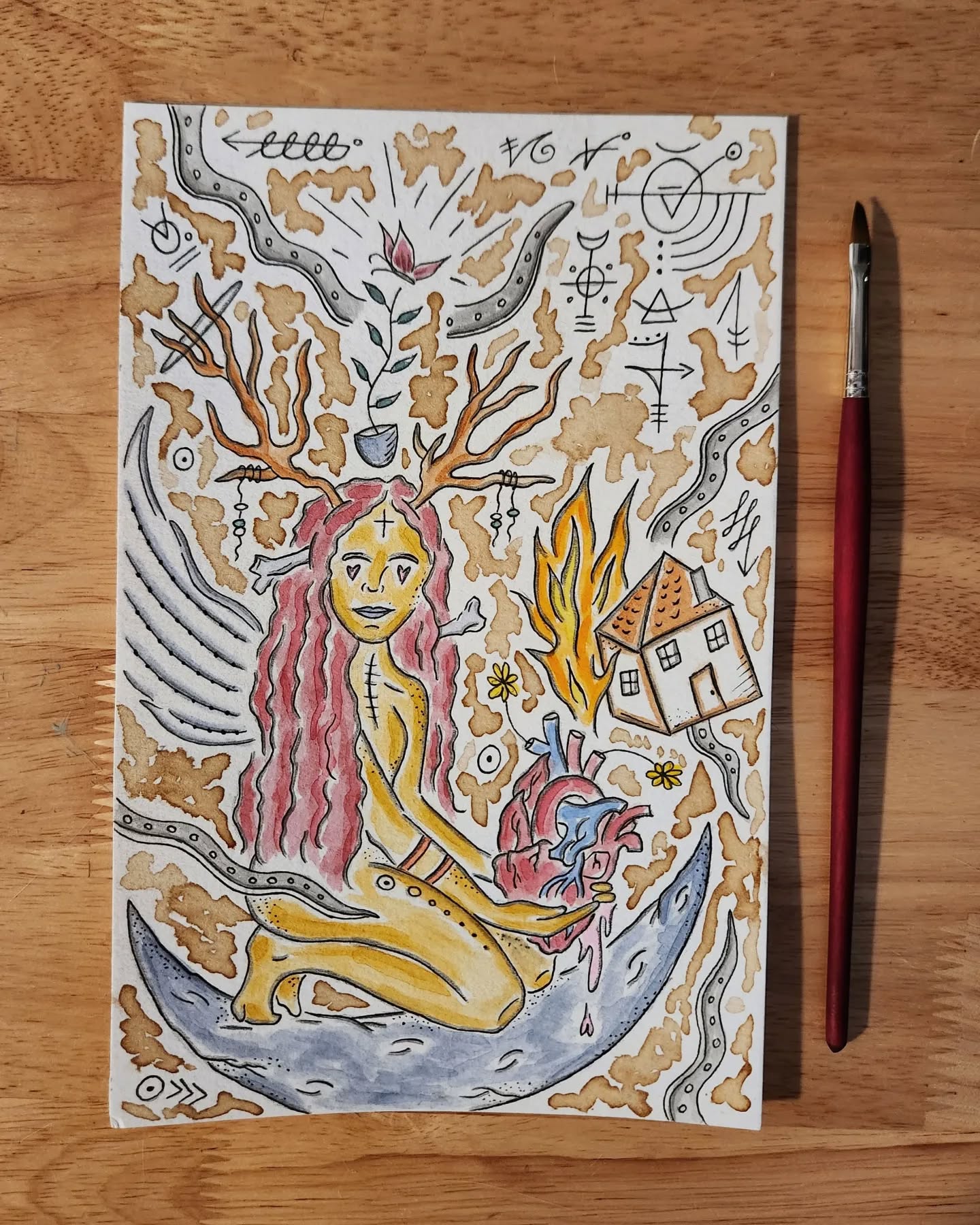 "An Alchemy of Souls" 🎨 #art #staining #drawing #sketch #doodle #sketchbook #sketching #watercolor #artwork #artistsoninstagram