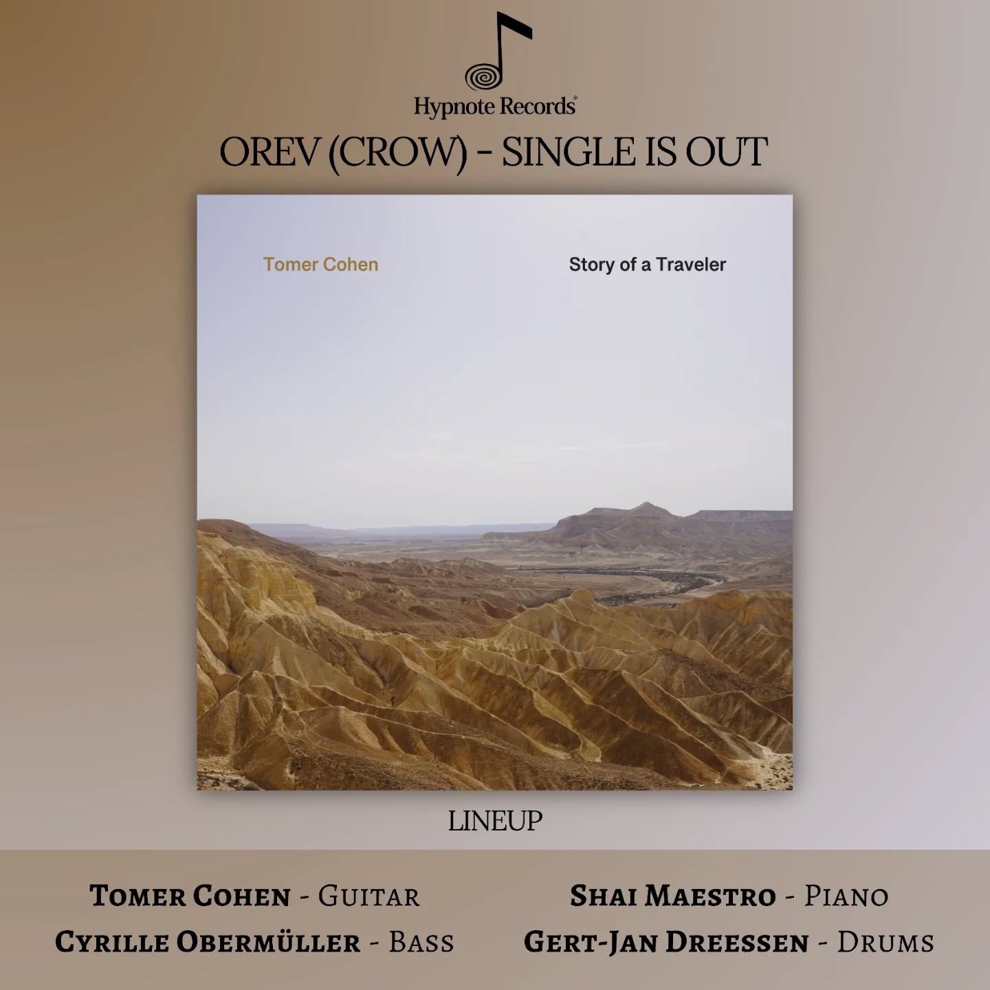 "Orev (Crow)" single is now out on all platforms!
Link in bio โค๏ธ
The full album "Story of a Traveler" will be released on February 7th, 2025.
@hypnoterecords