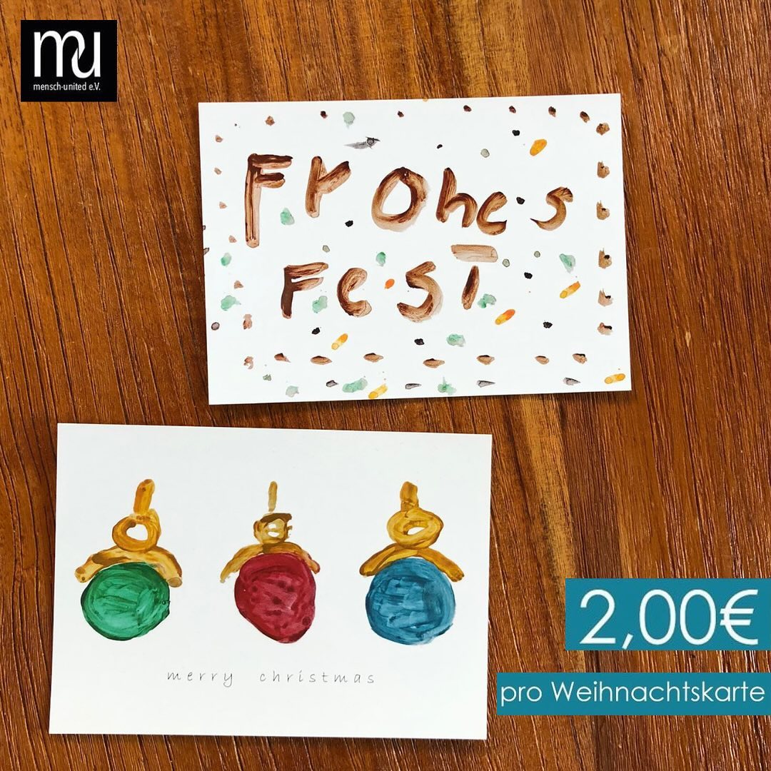 ✨Inklusive Weihnachtskarten 🎄
In 3 Wochen läutet der 1. Advent zur Überraschung aller mal wieder die Vorweihnachtszeit ein 😅
Uuuund vielleicht hast Du ja bereits jetzt schon Bock ein bisschen Liebe per Postkarte an deine Nächsten zu schicken 💌
Falls ja, beeil dich 🥰 Wir haben noch von den zwei auf dem Bild zu sehenden Motiven unserer selbstgemalten DIN A6 Postkarten Restbestand 🙏
Der Erlös geht natürlich wie jedes Jahr zu 100% an die Künstler und Künstlerinnen 👨🏼🎨 unserer Freunde vom Haus Bahnhofstraße 🚃 🏡
Bestellungen sind auf allen Dir am liebsten Wegen möglich ✌️😊
Wir freuen uns auf Deine Bestellung ❤️
#weihnachtskarten #inklusion #menschunited #gemeinsam #weihnachten #christmas #malen #kunst #postkarten #gutestun #menschsein
