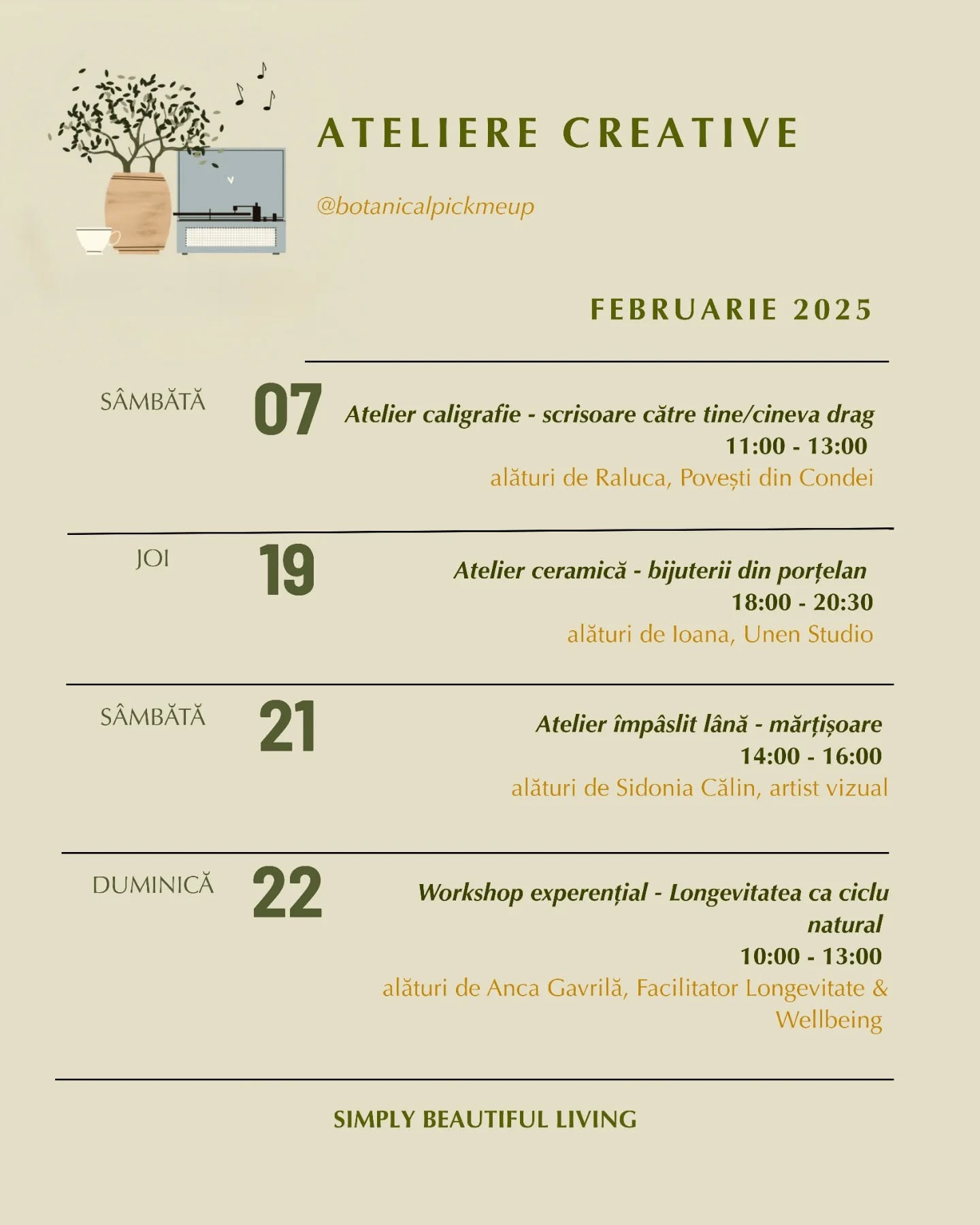 În curând, o nouă lună în calendar. Am strâns alături câteva ateliere care să ne strângă aproape, ca într-o îmbrățișare, sub același frumos și sens.
💌detaliile și linkurile de înscriere în linkul din bio 💌
#aletierecreative #creativework #plantsmakepeoplehappy #flowerslovers