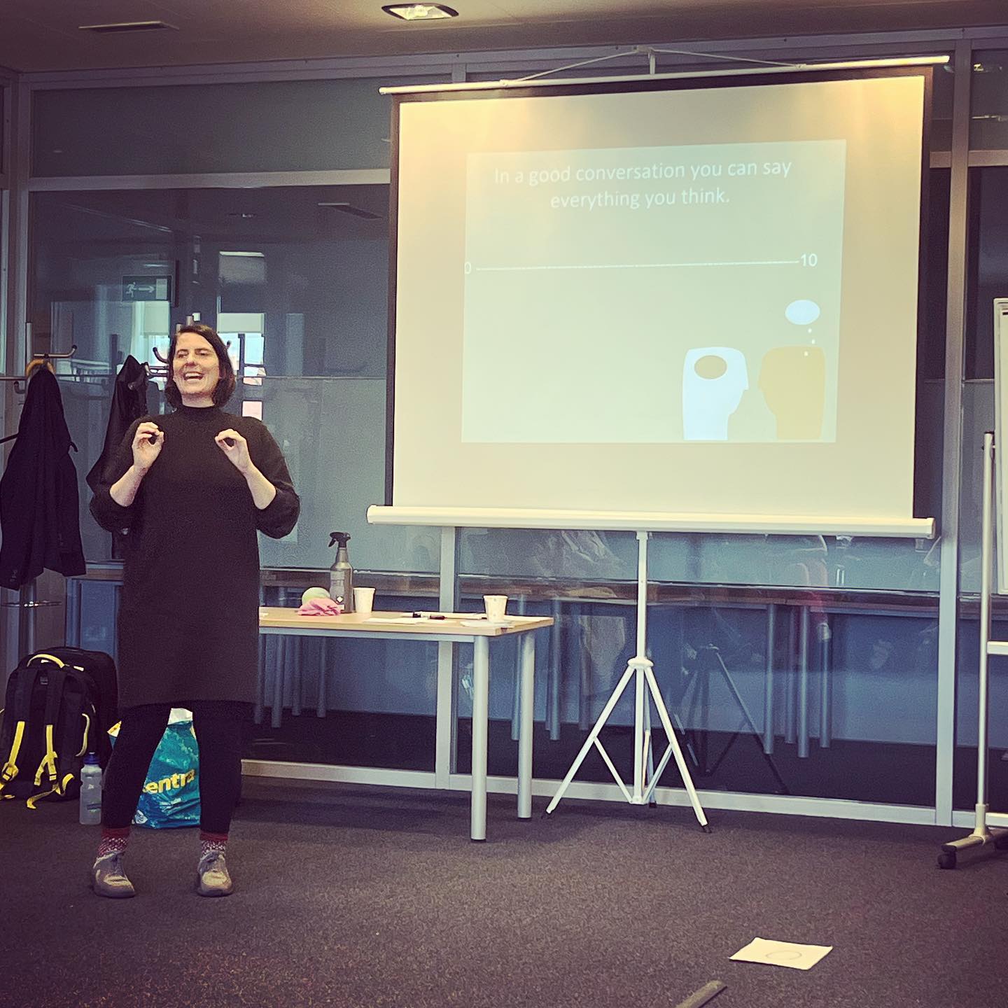 Eef explores dialogues about value-laden issues. #sophianetwork2023