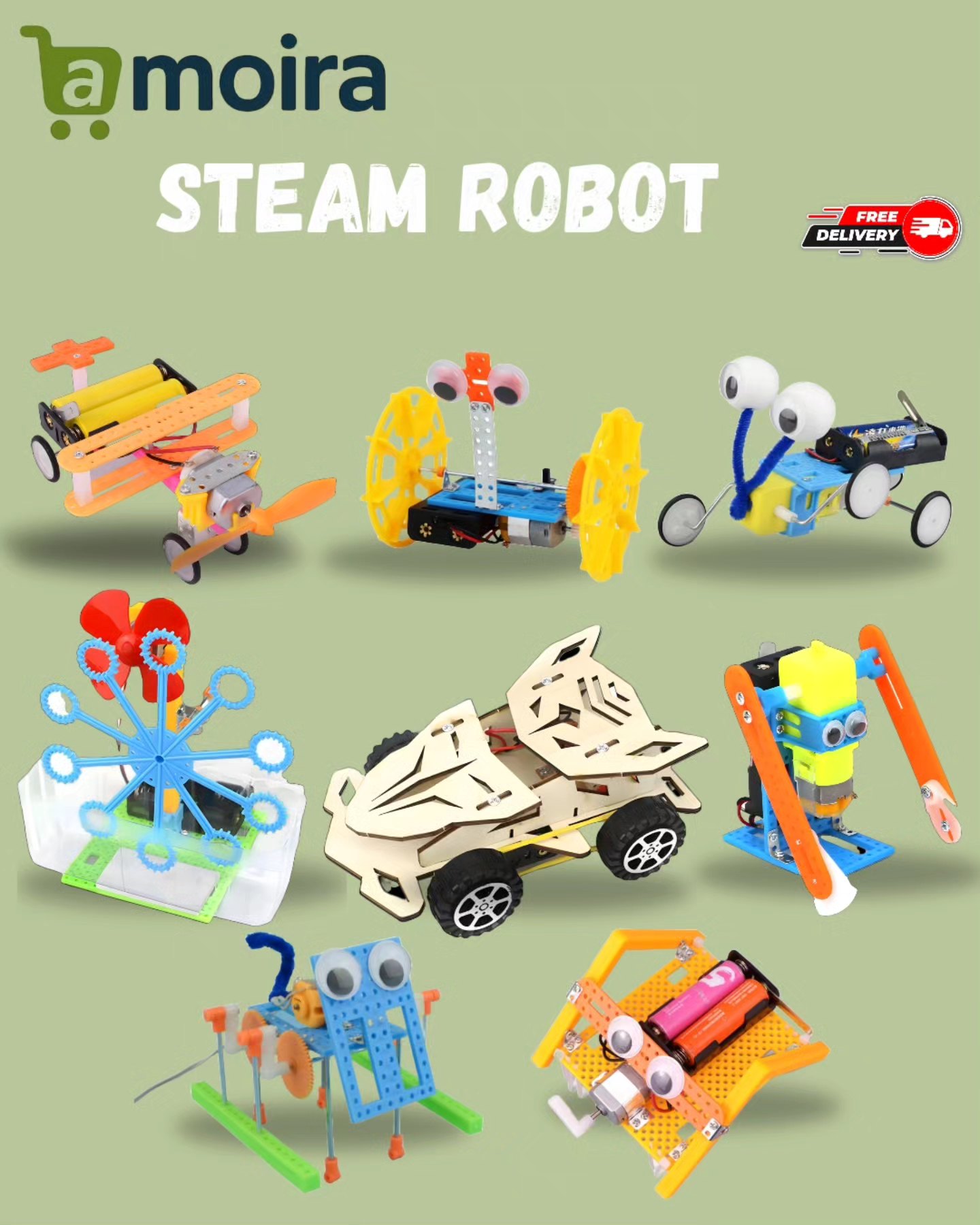 🤖 STEAM Robot – Learn & Play the Smart Way!
Unlock your child’s potential with this fun educational kit:
🔬 Science – Explore circuits, sensors & real-world logic
💡 Technology – Build hands-on tech skills for tomorrow
🔧 Engineering – Assemble robots & solve mechanical challenges
🎨 Art – Add creative flair with colors & design
📐 Math – Understand measurements, patterns & problem-solving
🎁 Perfect for curious minds aged 6+!
#STEAMLearning #RobotFun #KidsScienceKit #STEMToys #EducationalToys#STEMToys #STEMLearning #STEMForkids #EducationalToys #RoboticsForKids #IYRobotKit #KidsActivities #EarlyLearning #ScreenFreePlay #FutureEngineer #Learning ThroughPlay #SciencelsFun #TechForKids #AmoiraKids #MakersMindset #CreativeKids #BuildAndPlay #Toysofinstagram #ParentingUAE #UAEKids #DubaiMoms #MessFreeFun #STEMEducation #handsonlearning
