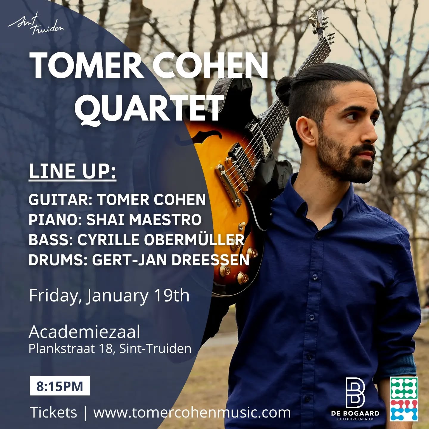 Sint-Truiden, Belgium ๐ง๐ช
We're presenting a special quartet in @ccdebogaard on January 19th.ย
With:ย
Piano: @shaimaestro
Bass: @cyrilleobermuller
Drums: @gertjandreessen
๐๏ธ Tickets available in my bio or website ๐๏ธ