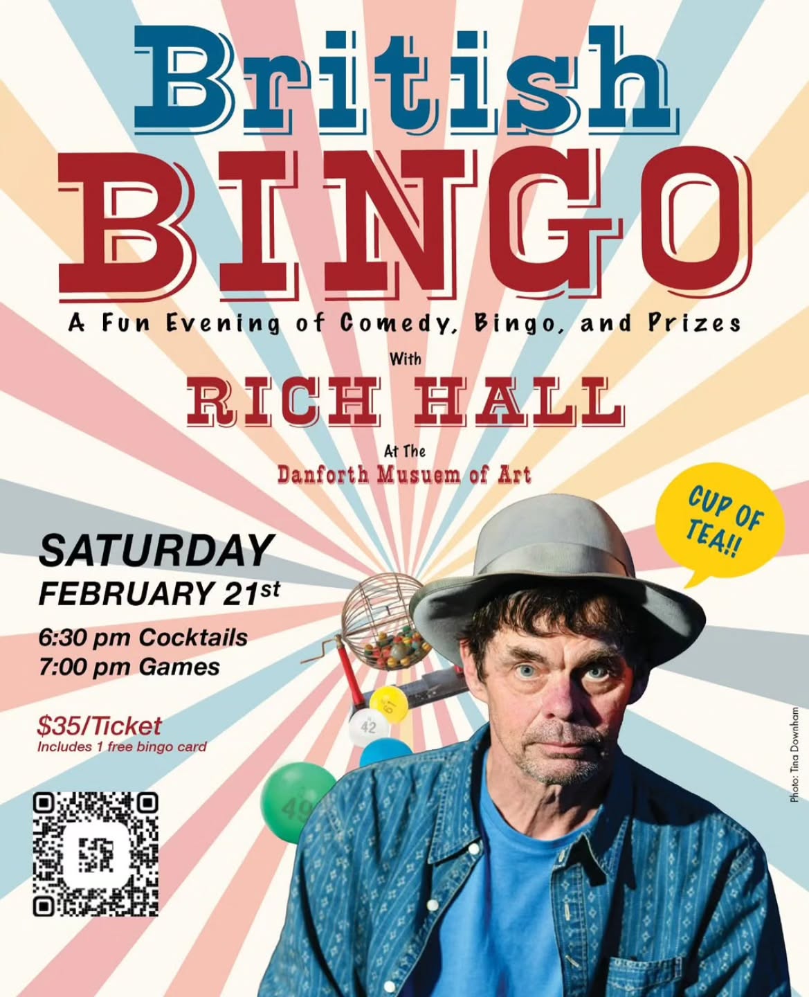 With @thedanforth_ Join The Danforth Museum of Art Saturday February 21st for an evening of British Bingo with comedian Rich Hall. Enjoy an evening of bingo, comedy, and prizes all while supporting The DMA! Cocktails will be available beginning at 6:30 pm with bingo games starting at 7:00 pm. For tickets and further info please visit the link in bio!
•
•
•
#thedanforthmuseumofart #artmuseum #livingstonmt #bingo #comedy