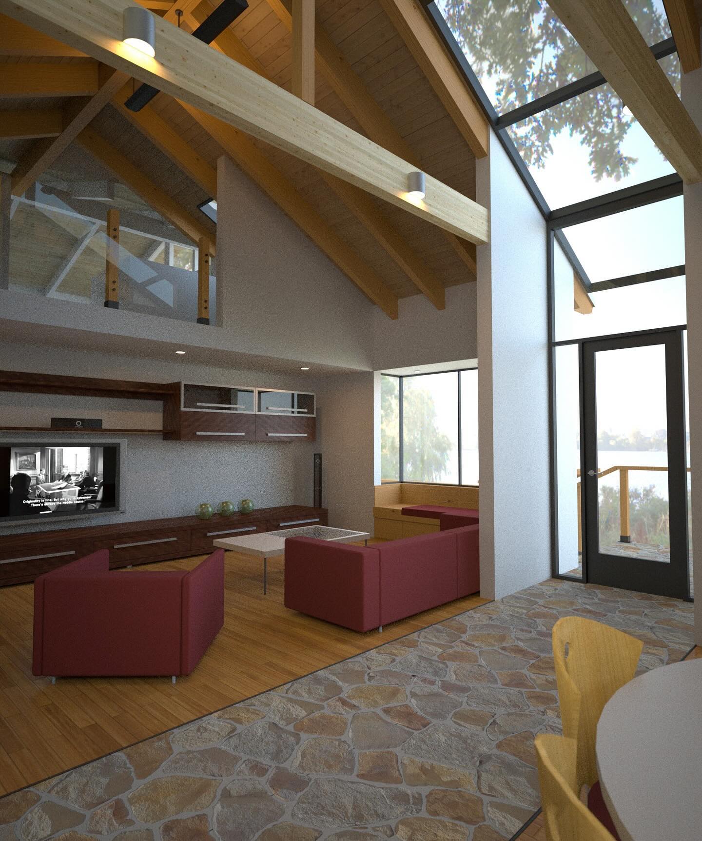 Another render example exploring possibilities for the interior of a residential property in California.