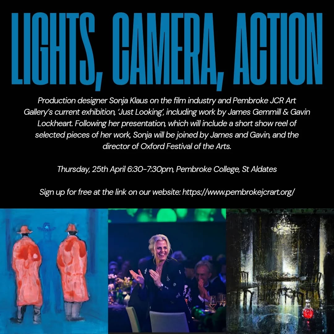 Linked to Oxford Festival of the Arts' exhibitions of James Gemmill’s and Gavin Lockheart’s art at Pembroke College, we are delighted to welcome Sonja Klaus, whose creative portfolio includes working with some of the world’s most talented directors in the event, television and film industry.
Sonja’s credits include Gladiator, A Good Year, Babylon AD, Kingdom of Heaven, X Men First Class, American Gangster, Prometheus, In Darkness, Merlin, Alice in Wonderland, The Odyssey, The Power, The Aftermath, Terminator Dark Fate, A Christmas Carol, and Tomb Raider, as well as Mr Selfridge Season 2 for ITV and the BBC’s Taboo.
She recently finished designing the 6 part series of Great Expectations for Scott Free / FX and Disney. She is an active member of BAFTA and AMPAS (sitting on the European Events Committee) and was Chair of the BFDG for the last two years. Sonja is a mentor at several universities in Film and Television Design, The festival is delighted to welcome Sonja also as our designer for our FESTIVAL HALL this year.