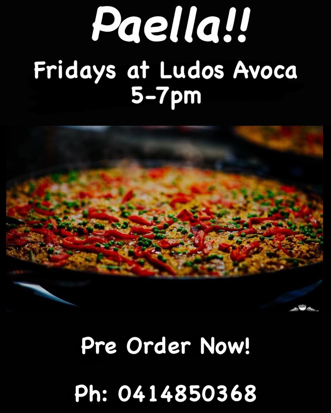 Hola amigos
Great news!
Takeaway PAELLA 🥘
Pre Order Now!
Pick up at LUDO’S in Avoca
Every Friday 5pm-7pm
Text- 0414 850 368
with your order
Paella the health food for the nation!!
@ludosgourmetkitchen #avocabeachnsw #avocabeachpicturetheatre #avocaboardriders #avocabeachslsc #avocabeach #ludosgourmetkitchen #paellalovers #copacabanansw #copacabanasurfclub #streetfood
#avocabeachcommunity
