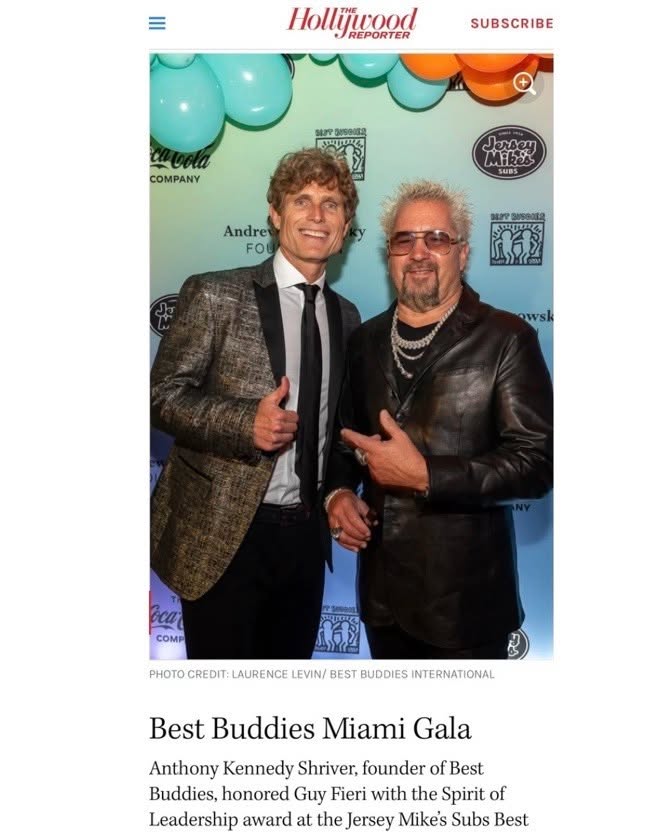 @hollywoodreporter @bestbuddies @anthonyshriver @guyfieri