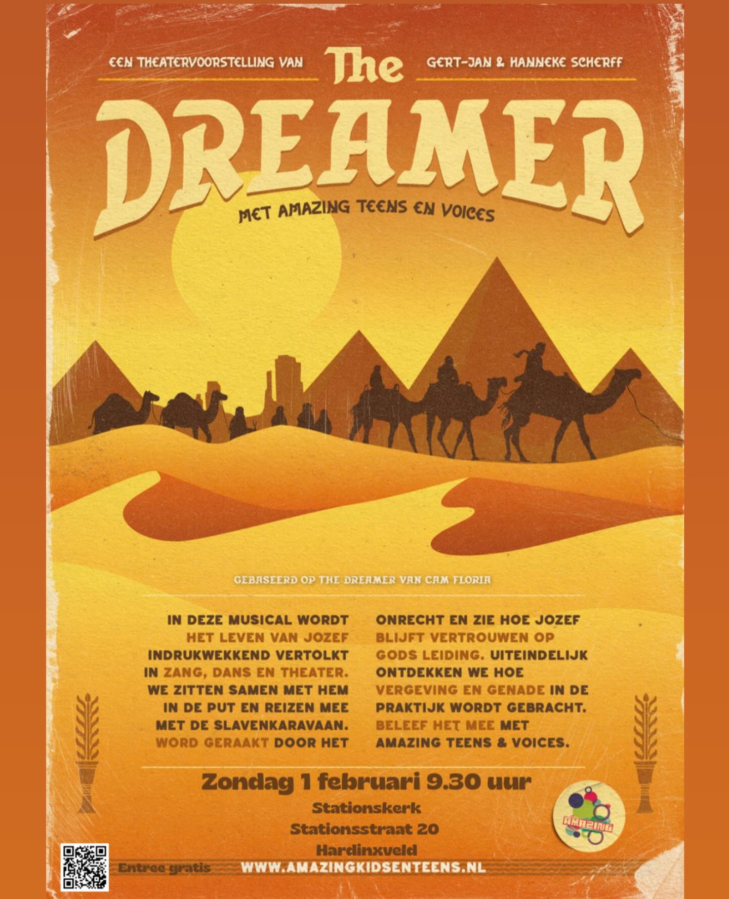 Aanstaande zondag spelen de Teens&Voices de musical the dreamer in de Stationskerk in Hardinxveld-Giessendam! Het begint om 9:30!
Ben jij erbij? 🐪🏜️
Toegang is gratis!
#foryou #musical #hardinxveldgiessendam #jozef #zang