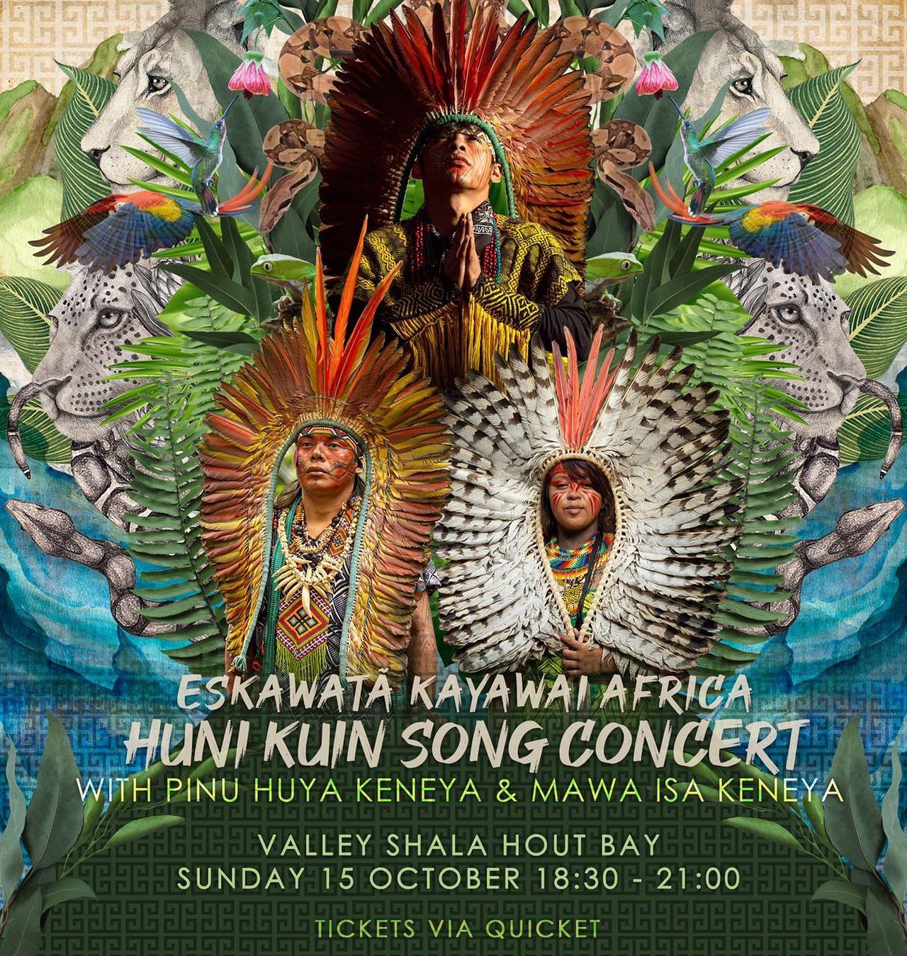 We are excited to be hosting Eskawata Kayawai Africa and the Huni Kuin again on October 15th. Link in bio for tickets. Join us for this family friendly picnic style celebration with music and crafts, starting 6.30pm ✨🎶🎵✨
@eskawata.kayawai.africa