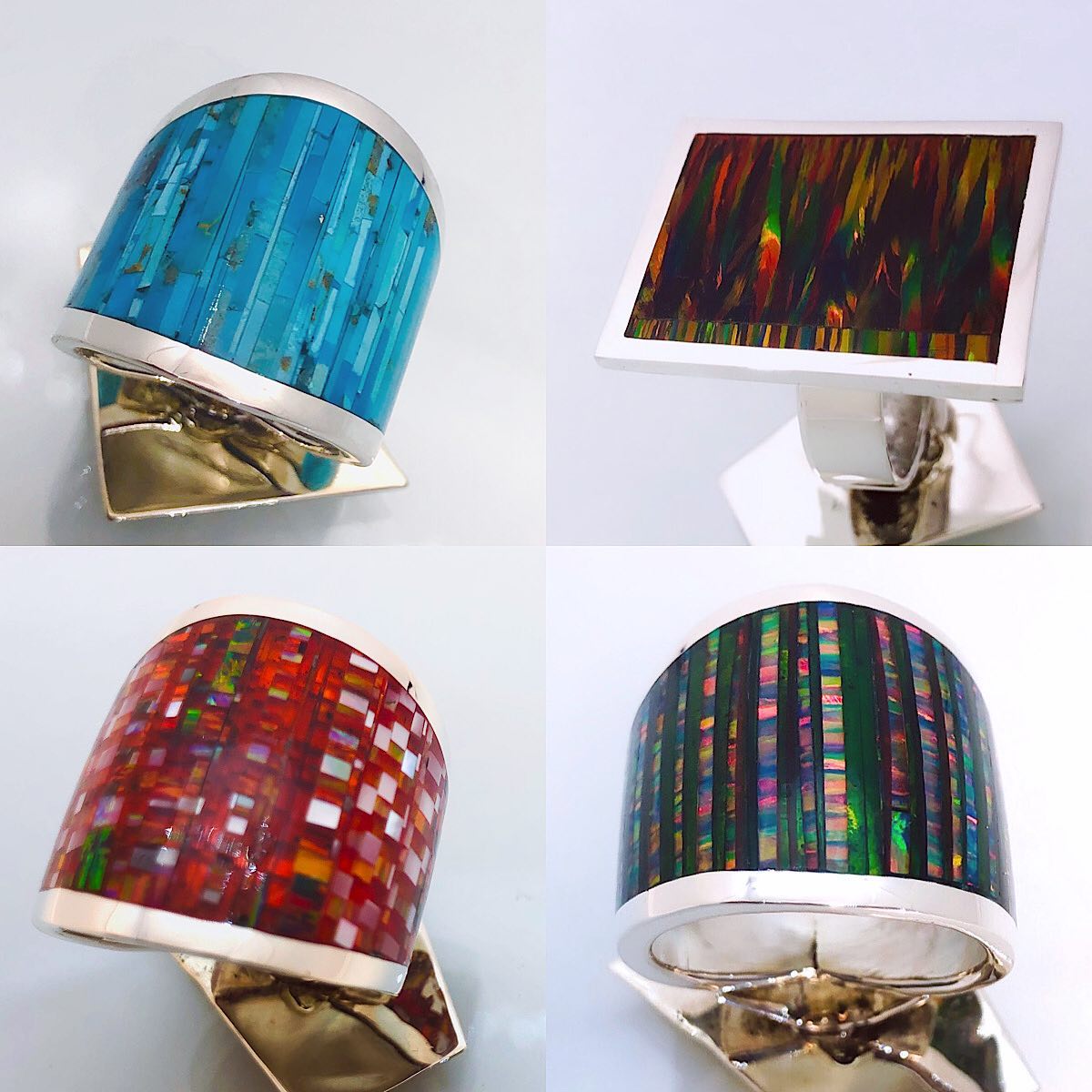 Rings! Archived jewelry, Fall 2022. #rings #jewelry #nativeamerican #inlay #microinlay #zuni