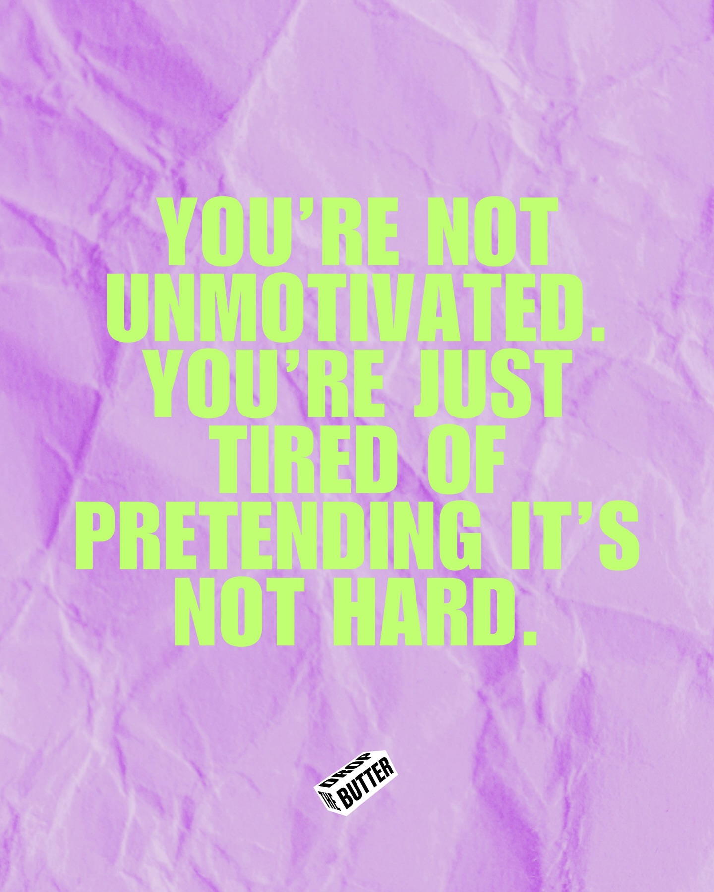 We all say consistency matters. (LOL)
To stay visible, keep the momentum and of course, post more.
But no one really talks about what it takes
to keep showing up when you’re tired, unsure
or just completely over it. Believe it or not, this happens regularly in our otherwise wonderful Drop the Butter-bubble.
The pressure to make it all look effortless, confident, consistent (you name it) can be immense.
And the pressure not to let it slip is just as hard.
The harsh reality is:
It IS hard sometimes.
Even when you love it.
You’re not broken for finding it heavy,
what counts it’s you’re still doing it. 🩷
.
.
.
#dropthebutter #creativelife #contentcreation #londoncreatives