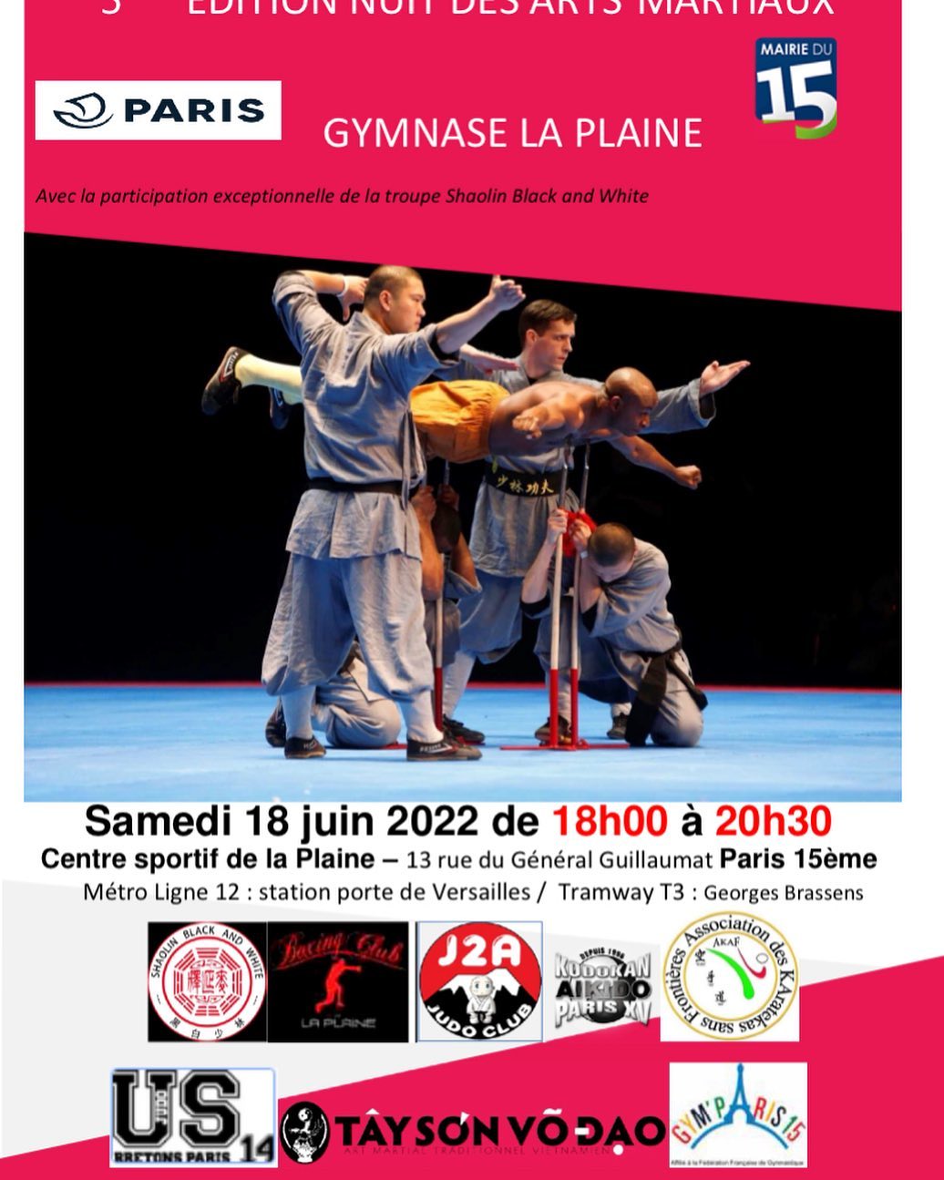 Samedi 18 juin retrouvez-nous pour une démonstration au centre de la Plaine dans le 15ème ! De 18h à 20h30 #wushu #wushulife #wushumaster #shaolin #shaolinkungfu #shaolinmaster #shaolinstyle #wushushaolin #wushustyle #paris15