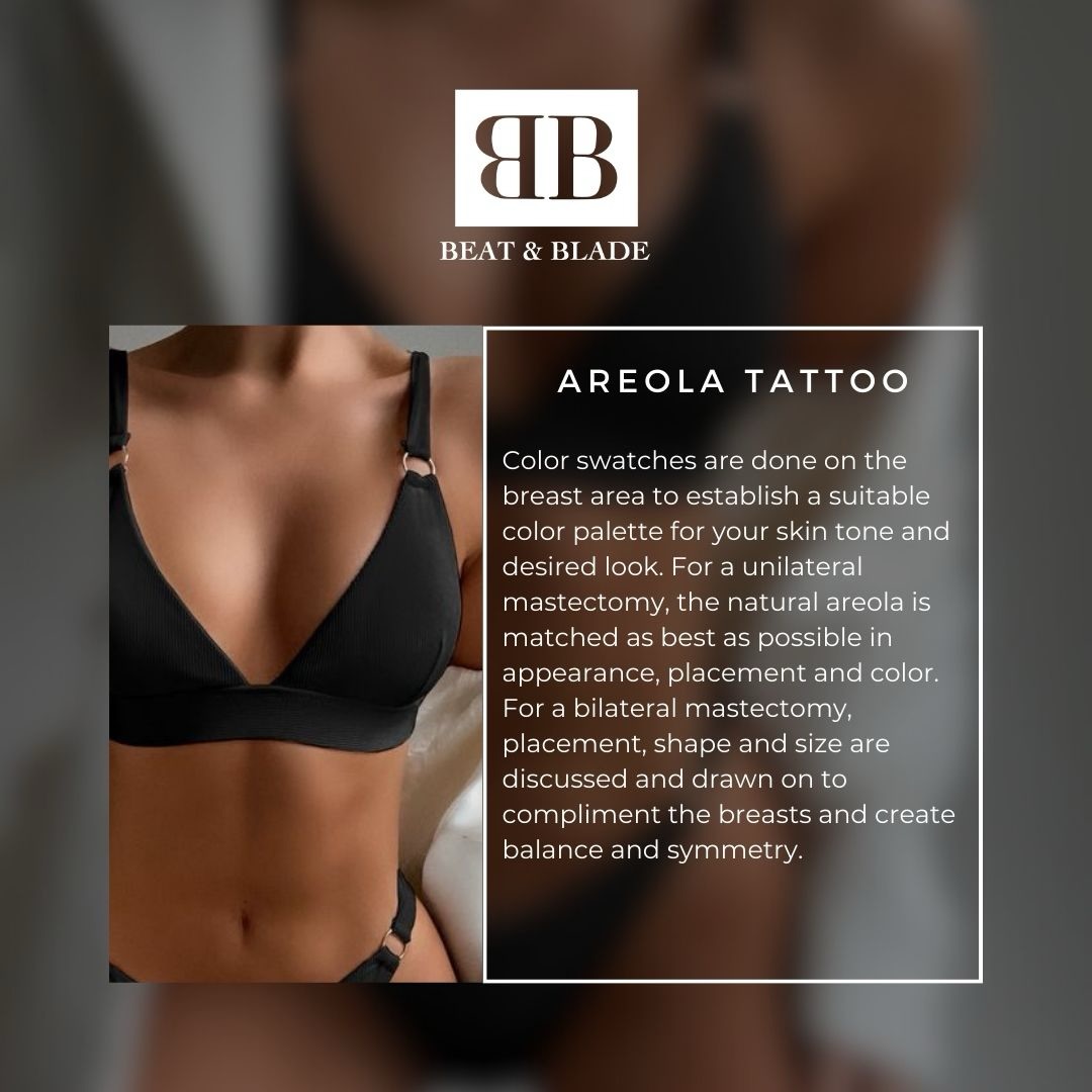 #SWIPELEFT
🚫 Please do not flag as this is a medical tattoo.
Areola/Nipple Restoration recreates natural shape and color after breast reconstruction. Restore your confidence @beatandblade!
This form of tattoo restoration can help a breast cancer survivor or breast augmentation patient feel whole again.
Tattooing is typically performed at least 12 months after the reconstruction surgery, allowing the scar and tissue time to mature and accept the tattoo pigment.
CONTACT US TODAY FOR A CONSULTATION! We’re here to help you in your journey.
BEATANDBLADE.COM
(832) 377-5677
info@beatandblade.com
“Enhancing Lives One Image At A Time” ™️
#beforeandafter #transformation #augmentation #fyp