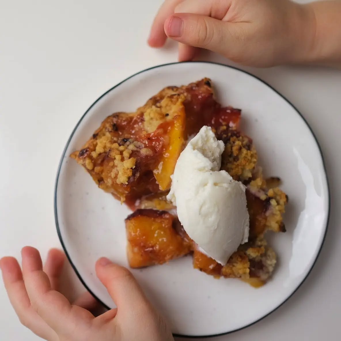 Peach pie for breakfast.