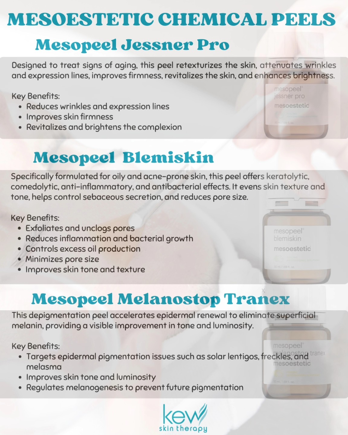 Mesopeels are professional-grade chemical peels designed to refresh, treat, and transform your skin — gently but effectively.
💆♀️ Smooths & refines texture
🌟 Brightens dull, tired skin
🧼 Clears acne & congestion
🧬 Boosts cell renewal
🛡 Supports skin barrier repair
🕒 Minimal downtime, maximum glow!
Customised to target your skin concerns — from pigmentation and aging to acne and oiliness. Perfect as a series or pre-event refresh!
BOOK NOW!
https://www.kewskintherapy.com.au/
Kew Skin Therapy
📍174 High Street, Kew, VIC 3101
📞(03) 9853 4544
📞0481 299 810
#Mesopeel #SkinGlow #ChemicalPeel #MelasmaTreatment #BrightSkin #KewSkinTherapy #GlowingSkinJourney #ProfessionalPeel #SkinConfidence #Melanostop #BlemiskinPeel