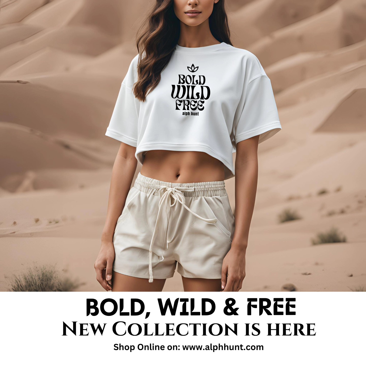 Our crop top is more than just a style statement—it's a symbol of the fearless girl who thrives in the wilderness.
Claim yours at www.alphhunt.com