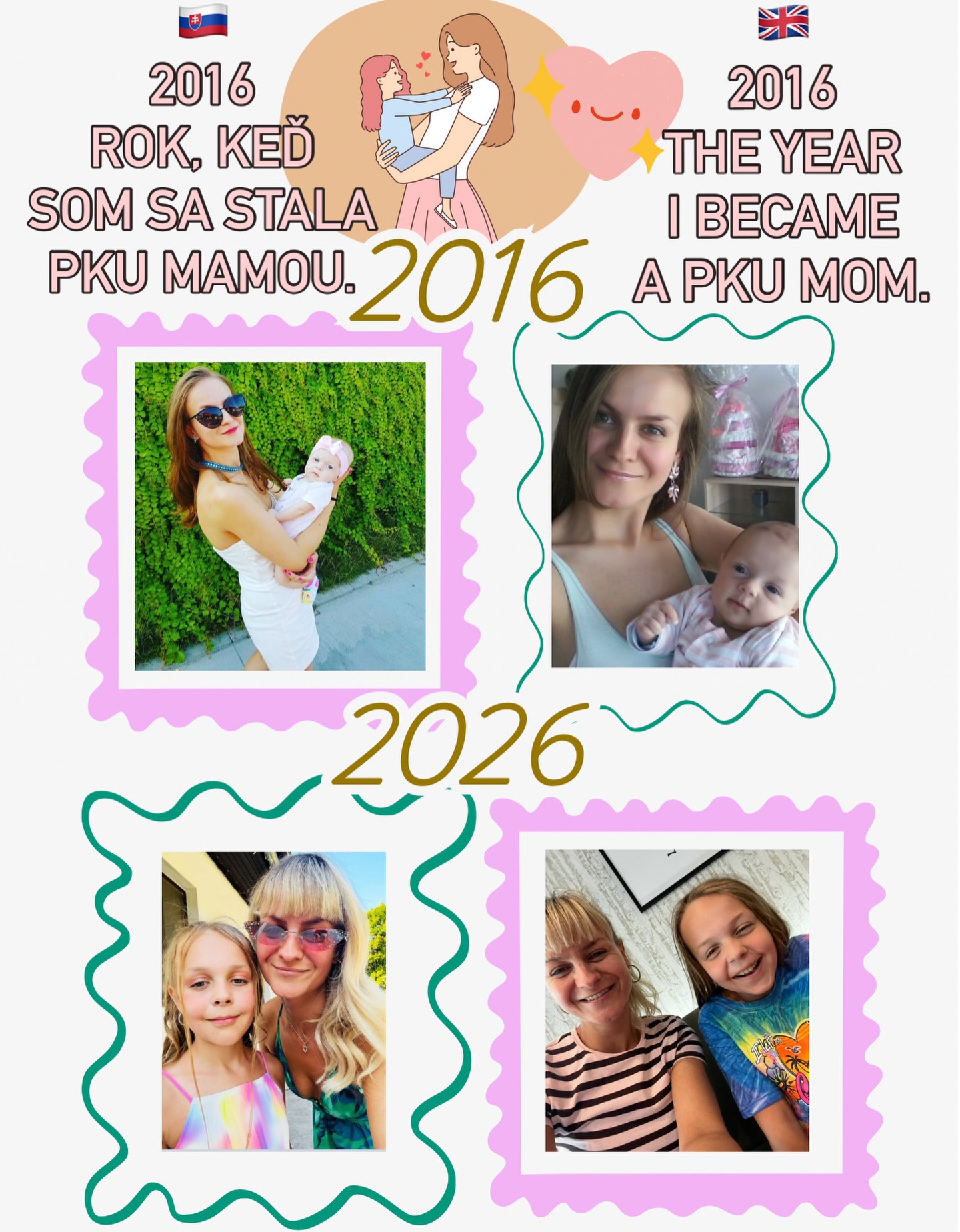 🇸🇰 10 rokov mamy - PKU mamy 🥰
Už nejaký čas si všímam porovnávanie
rokov 2016 – 2026.
A potom mi to docvaklo.
Veď 2016 je náš rok.
Rok, keď sa narodila Vaneska.
Rok, keď som sa stala PKU mamou.
A keď sa na to dnes pozerám spätne, viem, že to bol jeden z najdôležitejších, najšpeciálnejších a najkúzelnejších rokov v našom živote
A 2026…
Vaneska má už o chvíľku 10 rokov. Sebavedomá, zvedavá, plná vlastného rytmu a kúzla.
Pozerať sa na to, ako rastie, je pre mňa tichým pripomenutím toho, ako ďaleko sme sa spolu dostali ✨🪄💖
⸻
🇬🇧 10 years of being a mama - PKU mama 🥰
I’ve been seeing the 2016–2026
comparisons around lately.
And then it clicked.
2016 is our year.
The year Vaneska was born.
The year I became a PKU mama.
Looking back now, I know it was one of the
most important, special and magical years of our lives
And 2026…
Vaneska is almost 10. Confident, curious, full of her own rhythm and magic.
Watching her grow feels like a quiet reminder of how far we’ve come together
✨🪄💖
⸻
#2026 #2016 #pku #mama #trend