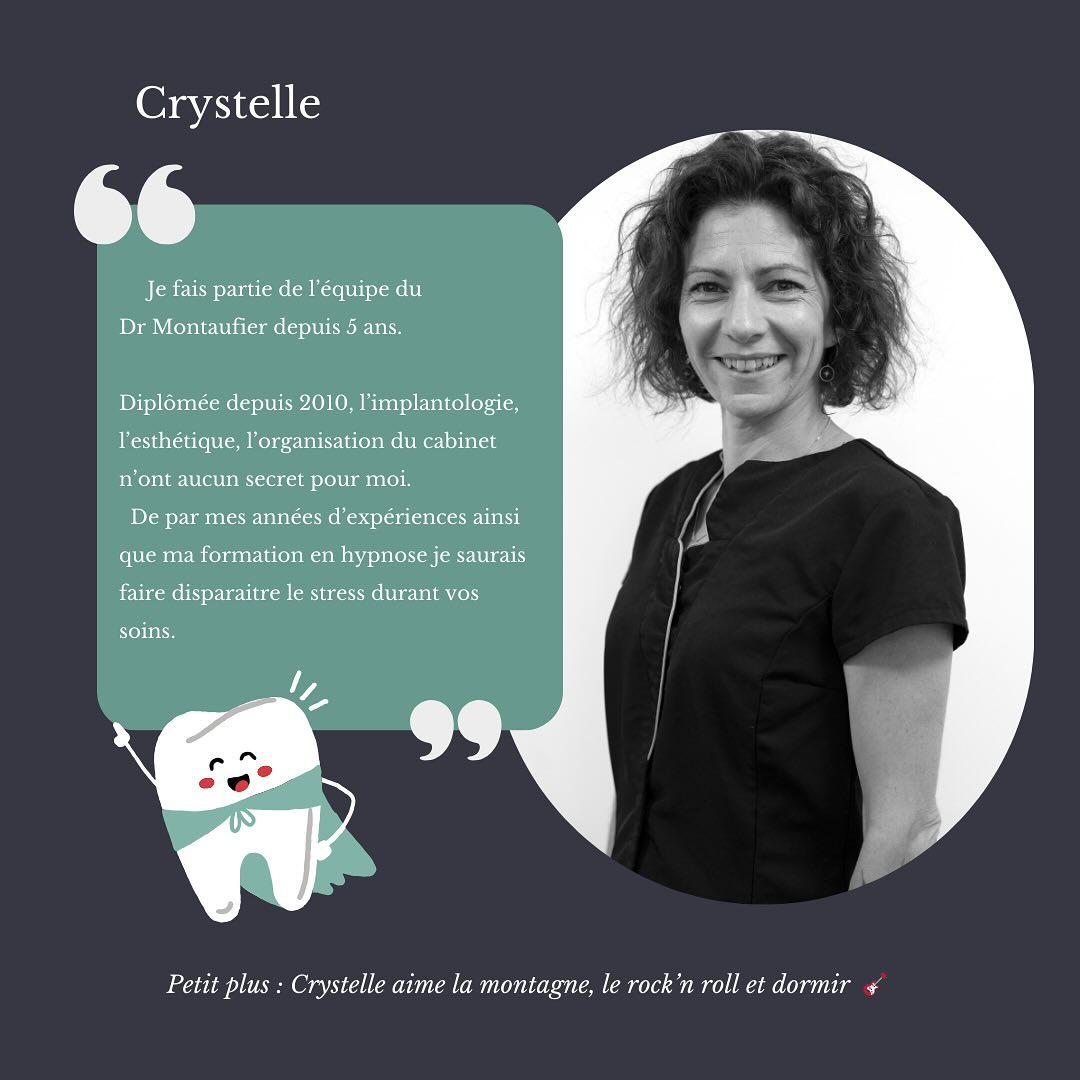 Crystelle - Assistante dentaire #cabinetdrmontaufier #cabinetdentaire #assistantedentaire #fuveau