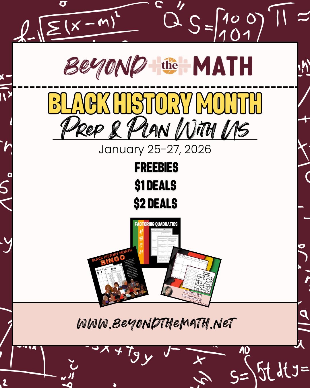 Are you set to make this Black History Month a breeze, armed with resources that will really resonate in your classroom?
I’ve joined forces with a dream team of fellow teachers to kick off a 3-day sale event. We’re highlighting resources specially crafted for Black History Month. It’s a game-changer!
Lesson plans, activities, counseling tools – we’ve got the works to make teaching Black history a thrilling and empowering journey. Keep your eyes on the ball, you won’t want to miss this game-changing event!
.
.
.
#Beyondthemath #algebrateacher #algebra1 #algebra1resources #algebra2resources geometryresources selresources agendatemplates bhm mlkday blackhistoryresources