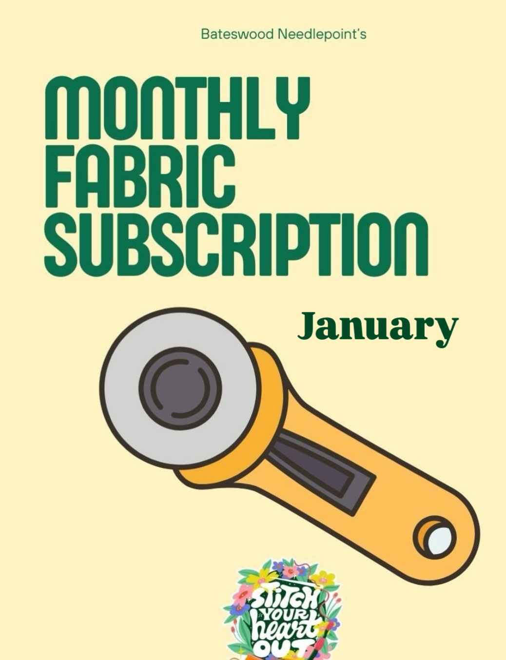 Monthly Fabric subscription sign ups close Sunday if you want to jump in for February!
Here’s a peek at January: leaning hard into Think Spring with bright greens. 🥬
Every month, you’ll receive 2 6x6” fabric swatches, 2 pieces of cording, and complete info on all of it! Perfect for finally taking your canvases from a project to a finished piece.
Purchase & be billed monthly until you cancel. You decide!