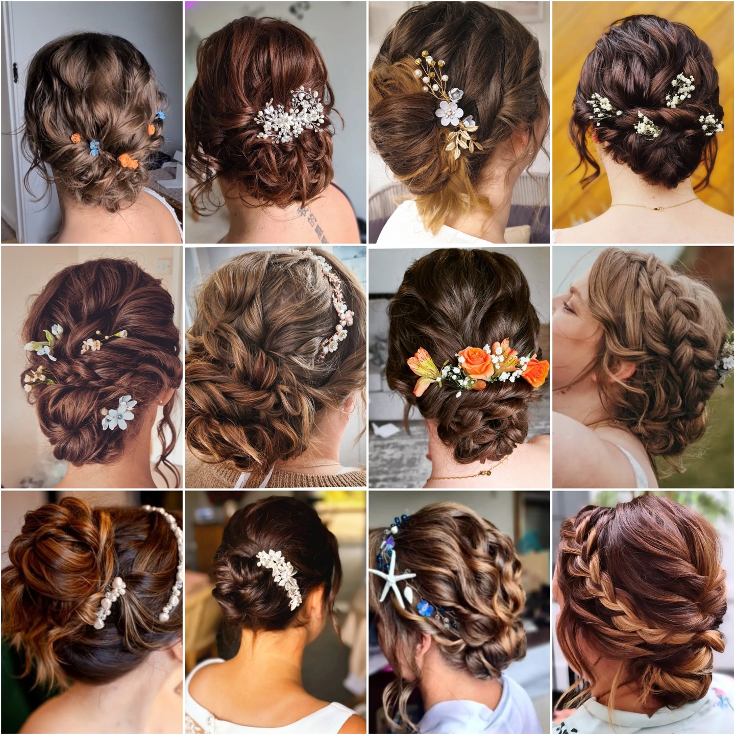 Brunette bridal updos ✨
Swipe through the two collages to see just how many directions gorgeous brunette tones can go—soft and romantic, modern, textured, boho and effortless, or timeless and polished. There’s no single “bridal updo”… only the one that feels right on you.
When you’re choosing reference or inspiration photos for your trial run (and your wedding day!), pick images you genuinely love—not what’s trending, not what someone else chose, but styles that make you feel confident, beautiful, and like yourself.
If you are brunette then choose darker hair as your inspo, try not to pick blonde hair it just won't have the same finish. If you love more dimension through your darker locks then discuss with your hairdresser adding in low lights/ highlights, make a plan to have at least 2 colours before your wedding day. Or add in some clip in hair extensions which can be a non commitment option.
Your hair inspiration photos help bring that vision to life, working together I can understand your preferences. It's ok to use photos to describe what isn't for you, I won't be offended, that style was made for another bride, what suits their hair type, face shape, hair accessories and style might be different to yours and that is more than ok!
I have seen so many posts on the gram saying Brides have to have certain hairstyles with certain dresses and whilst some Brides might find this helpful I think it creates confusion and uncertainty. Updos are fab for a wedding so many pros for having this style but trust your taste, trust your gut. And remember: the best bridal hair is the one that makes you feel like the bride you’ve always imagined 💫
Save for your inspo