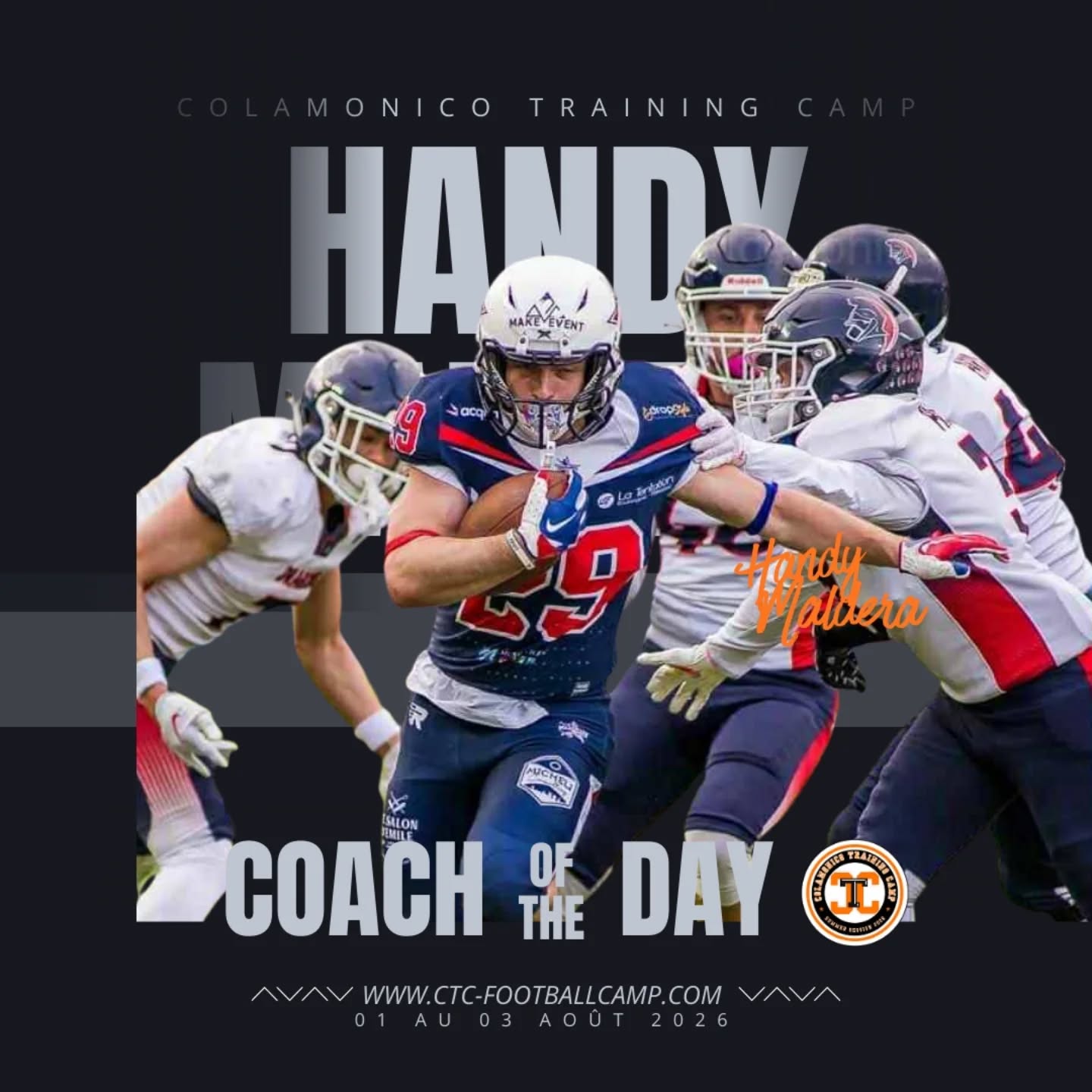 Les joueurs sérieux savent déjà.
Ils bossent avant les autres. Ils corrigent avant la saison. Ils arrivent prêts.
Inscriptions ouvertes. À toi de voir.
Rejoins 𝗖𝗼𝗮𝗰𝗵 𝗛𝗮𝗻𝗱𝘆 @mvlderv_lll notre coach RB - 01 au 03 août 2026
Photo tous droits réservés