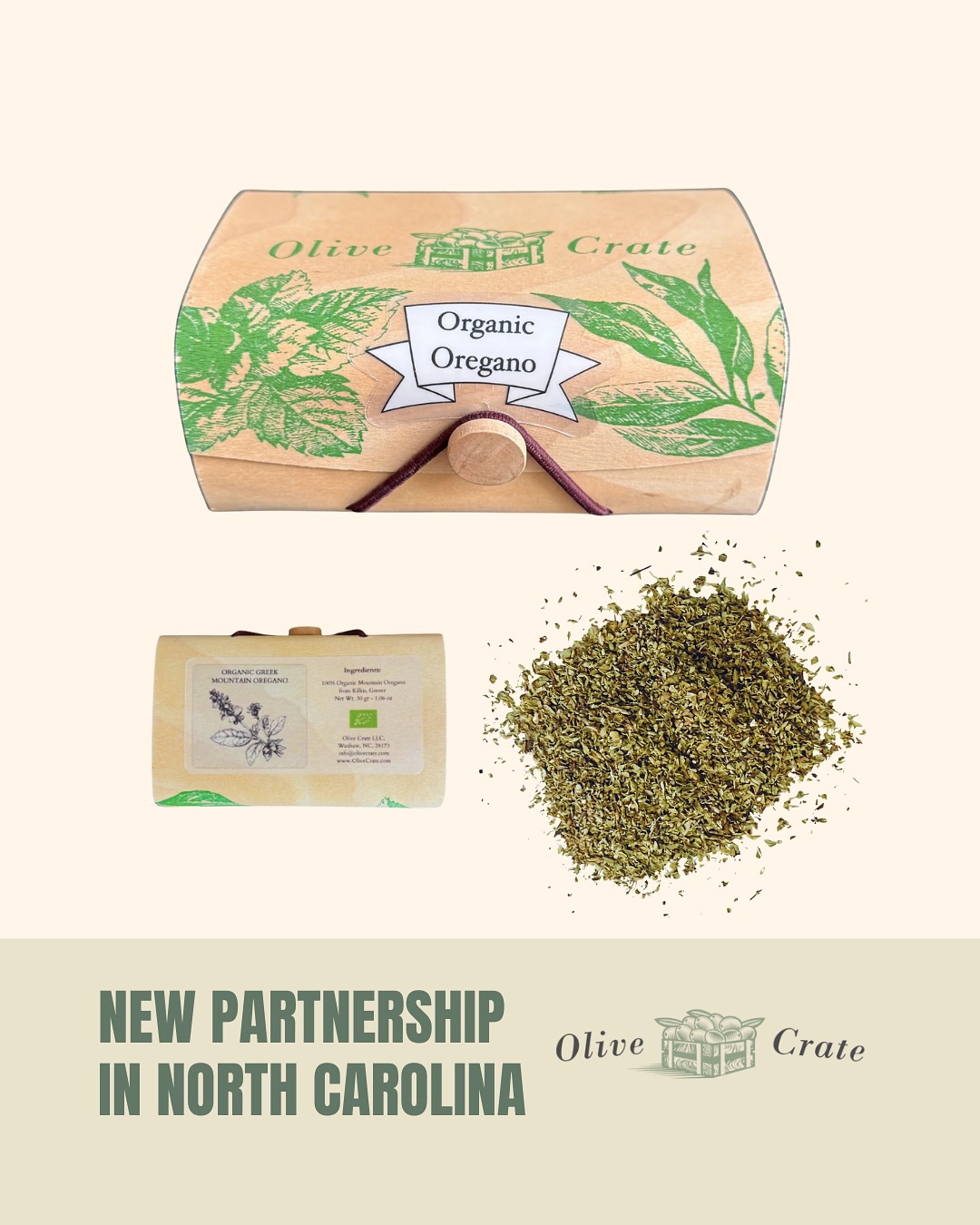✨ New Partnership Announcement ✨
We’re excited to announce our new partnership with Olive Crate in North Carolina 🇬🇷🤍
A beautiful meeting of Greek tradition and craftsmanship, premium Greek olive oils, organic herbs, and olive wood products, all curated with care.
You can now find select Seven Senses Organic Greek herbs alongside Olive Crate’s exceptional collection.
Rooted in authenticity. Crafted for quality.
📍 Now available in North Carolina
#SevenSensesOrganic #OliveCrate #GreekHeritage #OrganicGreekHerbs #PremiumMediterranean #northcarolinabusiness