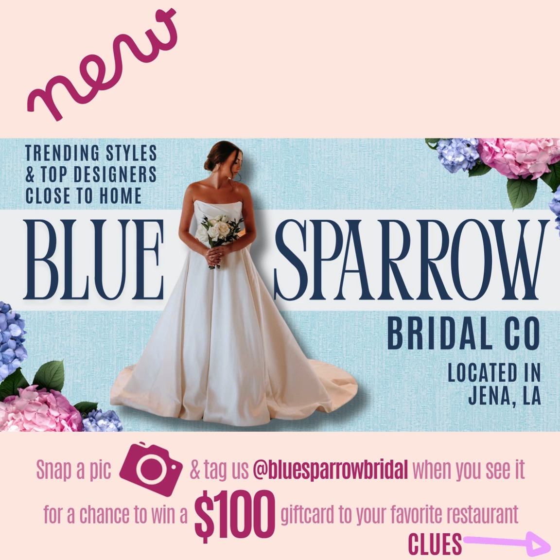 💰$100 GIFTCARD GIVEAWAY💰for our 2 NEW BILLBOARDS 💃
Watch until the end for CLUES to their locations!🔮
Snap a pic 📸 and tag us @bluesparrowbridal for a chance to win $100 at a restaurant 🍽 of your choice!
#bluesparrowbridal #bridetobe #2026bride #bridalgown #bridalshop