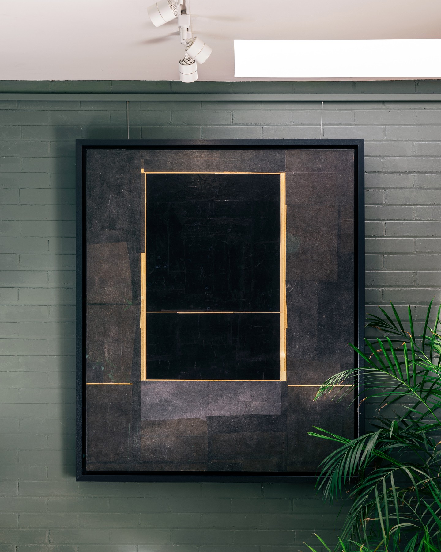 Feeling very fortunate to have this incredibly thoughtful work by Mark Shields hanging in the gallery for a bit longer. It fits so well in the space, both physically and stylistically. #collage #abstractgeometric #minimal #midcentury #midcenturymodern #larochehouse #artgallery #artcollector #markshieldsartist