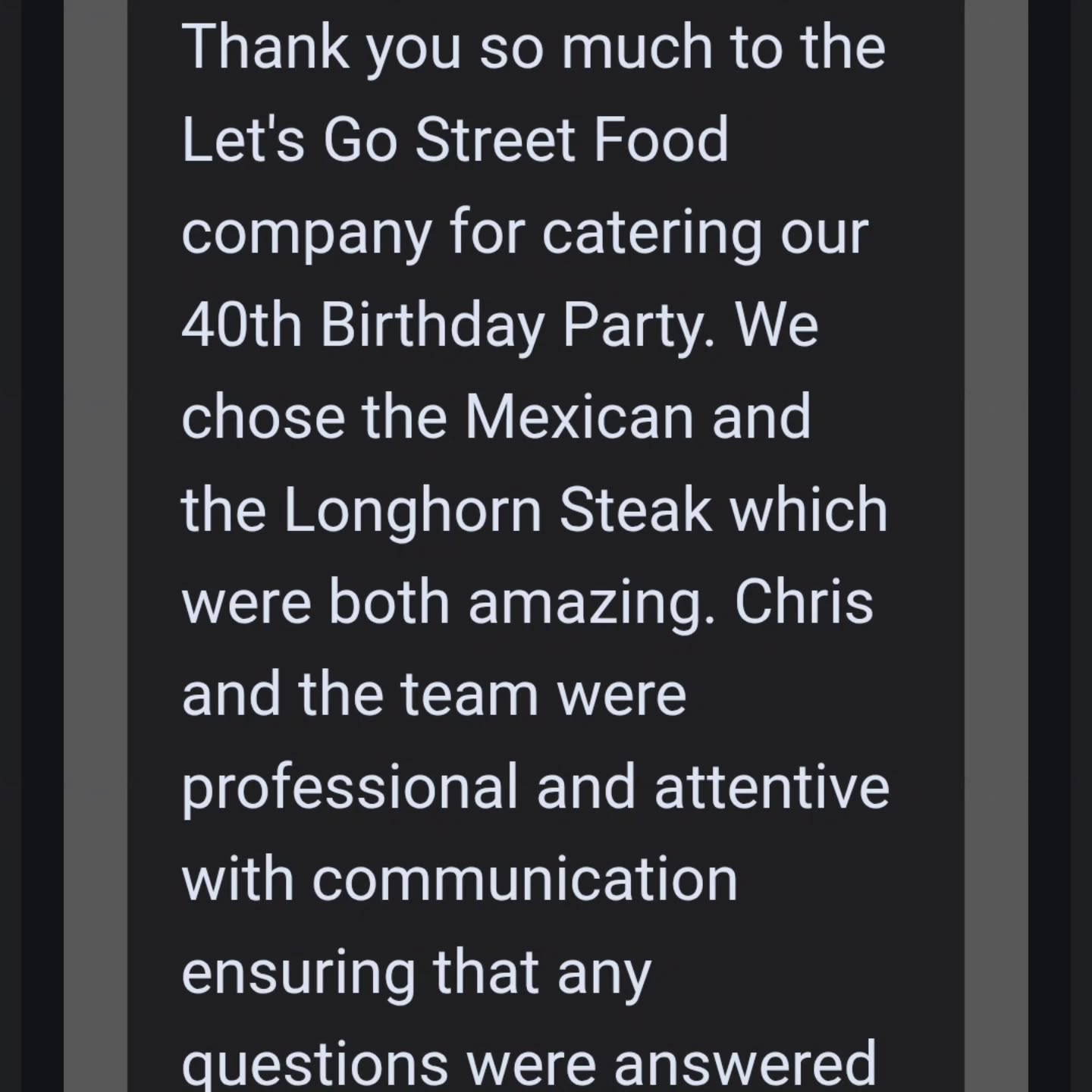 Another 5 star review! That long we couldn't get it all on one screenshot