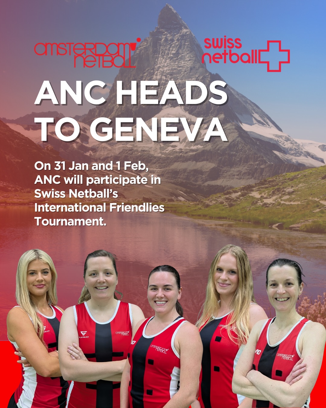HUGE WEEKEND 🇳🇱 >🇨🇭 Our Geneva Squad heads to Switzerland to compete in @swissnetball Interntional Tournament. The hills will be alive this weekend with the sound of umpire whistles and passionate cheering. Swipe to get to know some of our players 👉