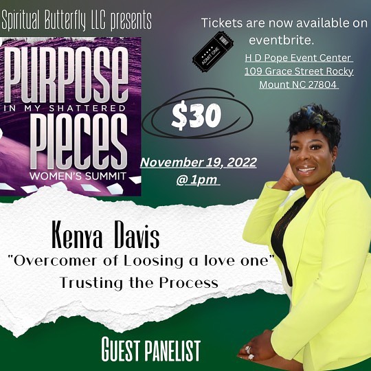 ✨💜Losing a loved one is difficult, and even though we know God makes no mistakes we still feel that empty space that void and sometimes we don’t know how to press… Need help?
🎟️ Purchase your ticket today!!
https://www.eventbrite.com/e/purpose-in-my-shattered-pieces-tickets-464747802187
#purposedriven #purposeinmyshatteredpieces #womenssummit2022 #God #brokeness #peace #joy #support