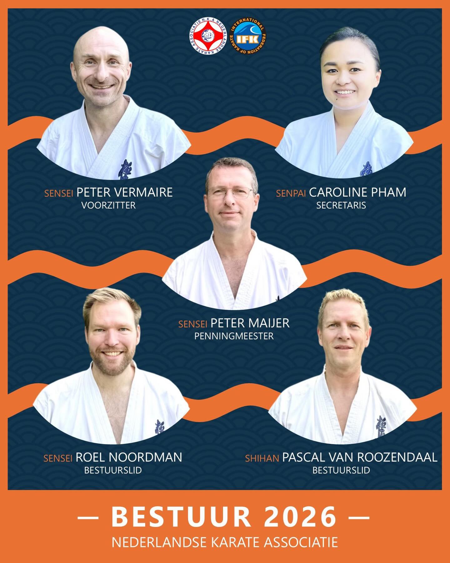 Het bestuur van de NKA voor 2026 is bekend! We verwelkomen Shihan Pascal van Roozendaal als nieuw bestuurslid en bedanken de overige bestuursleden die zich blijven inzetten voor de bond. Op naar een sterk en sportief karatejaar! 🥋