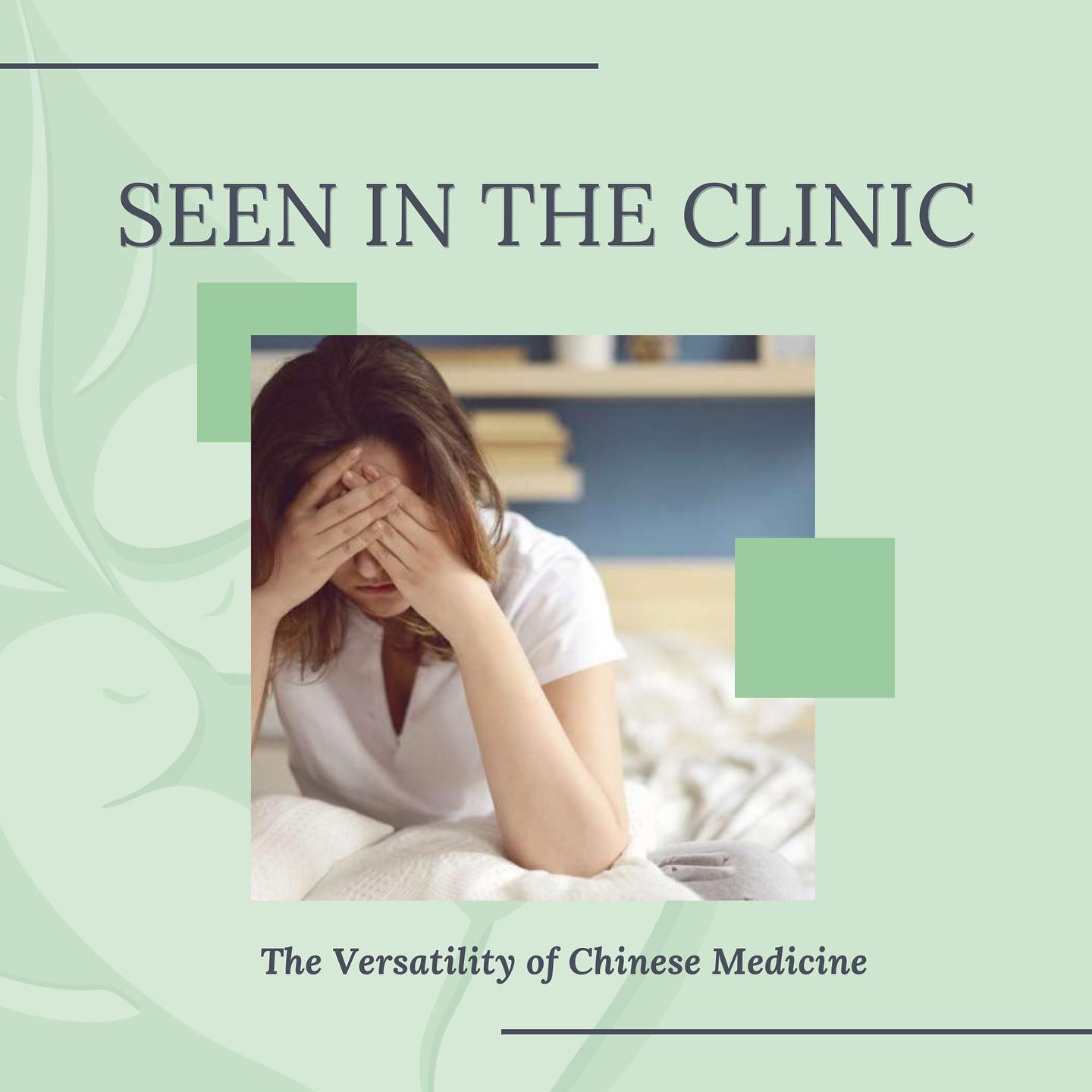 During the past few weeks of lockdown, with healthcare being restricted, we have seen more people turn to natural therapies.
Chinese medicine is able to support a wide variety of health issues because of its focus on providing both symptomatic and preventative care to support YOU, not just your health diagnosis.
In the past few weeks, we have seen the following conditions:
🍃 Bell’s Palsy
🍃 Arthritis
🍃 Sciatica
🍃 Gall Stones
🍃 Lower Back Pain
🍃 Shoulder Pain
🍃 PCOS
🍃 Adenomyosis
🍃 Post Cancer Nerve Pain
🍃 Knee Pain
🍃 Migraines
🍃 Stress & Anxiety
🍃 Crohn’s Disease
🍃 Infertility
If you would like to learn more about how Chinese herbal medicine and acupuncture can help you feel free to give us a message or call 0435 526 178.