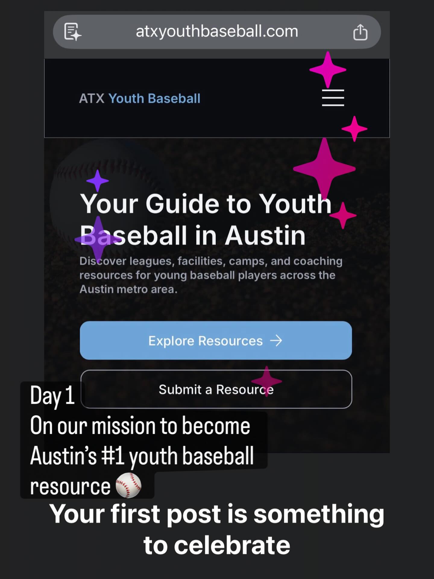Day 1 ⚾
ATX Youth Baseball is live.
Built to help Austin families find leagues, teams, training, and camps, without digging through a dozen sites.
This is version 1. We’ll keep learning and improving as we go.
Follow along and help us build it.
#ATXYouthBaseball #AustinBaseball #YouthBaseball