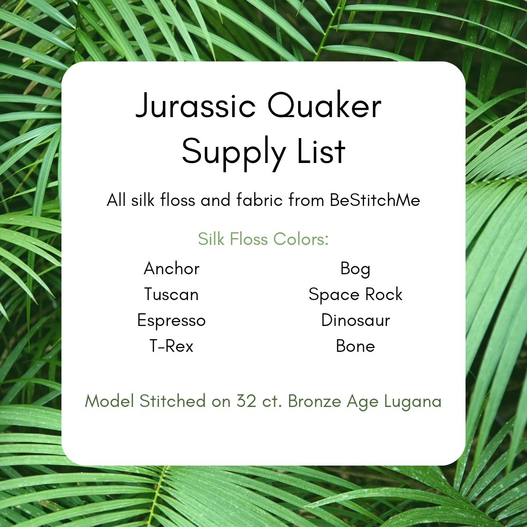 For those that asked, here is the list of flosses needed from @bestitchme
Anchor, Tuscan, Espresso, T-rex, Bog, Space Rock, Dinosaur, and Bone.
The model was stitched on Bronze Age 32 ct. Lugana.
#meridianxstitch #meridiandesigns
#crossstitch #crossstitchdesigner
#crossstitching #crossstitchersofinstagram #crossstitchpatterns #xstitchpattern #xstitching #xstitcher #stitchersofinstagram
#xstitch #xstitchersofinstagram #puntodecruz #puntocroce #korssting #korsstygn #kreuzstich #pointdecroix
#needlework #crossstitchlover #crossstitchland #crossstitchlove #crossstitchingisbadass #stitchersgonnastitch #lovecrossstitch #xstitchaddict
#crossstitchaddict