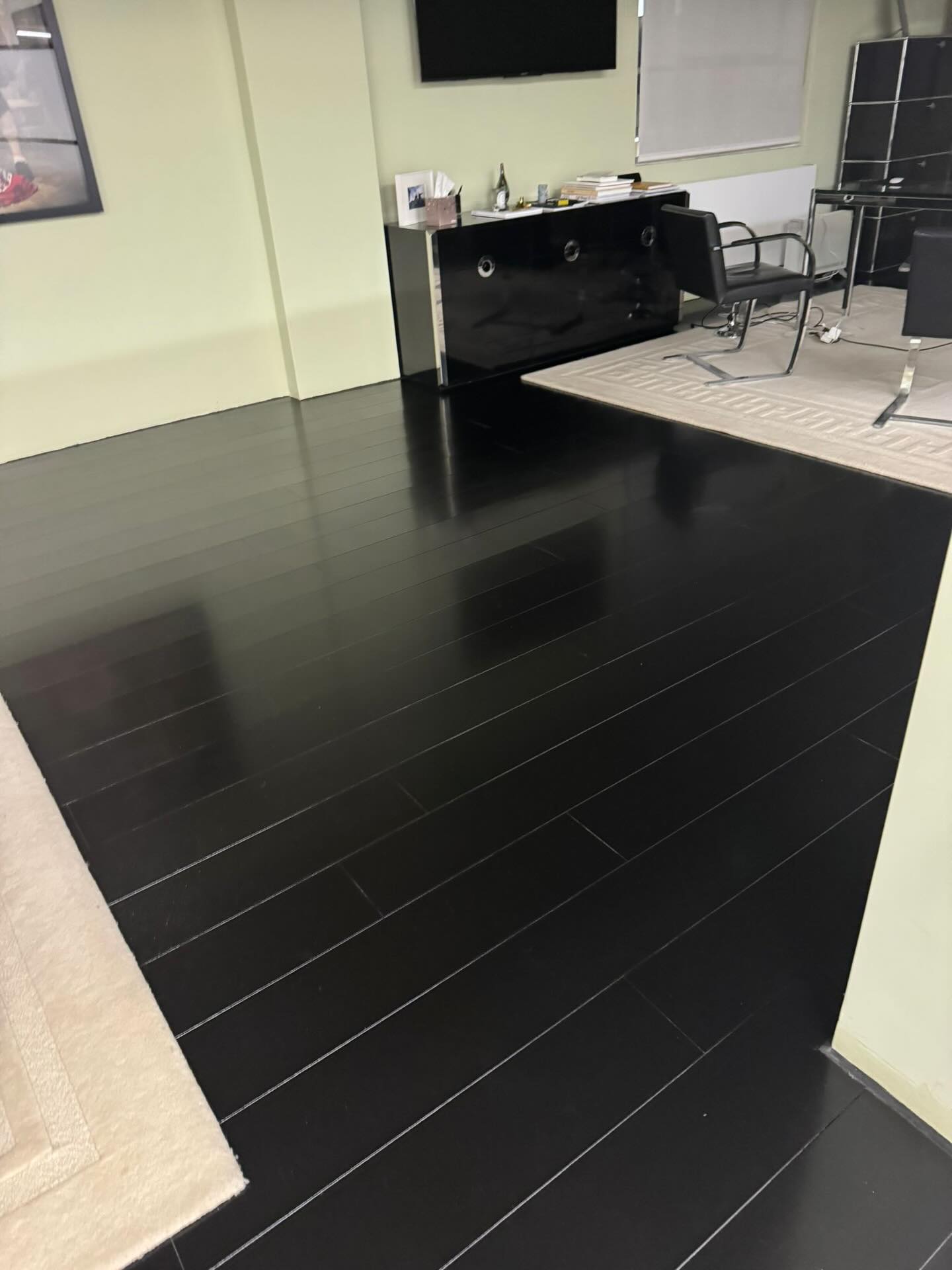 A bold finish for a refined workspace.
This timber floor was professionally restored and polished to achieve a deep, rich tone with a flawless sheen -elevating the entire interior.
Understated. Elegant. Timeless.