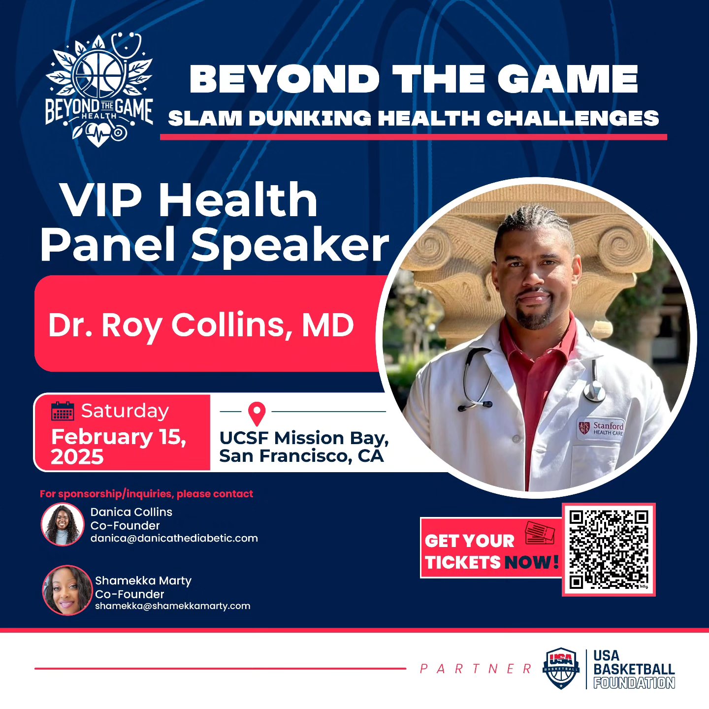 🏆 Championing Mental Performance in Sports! 🏆
Meet Dr. Roy Collins, Stanford Sports Psychiatrist, and one of our incredible speakers at the Beyond the Game VIP Health Panel! He’ll be diving into the mental side of the game, resilience, and the tools athletes need to thrive beyond sports.
📅 February 15, 2025
📍 UCSF Mission Bay
🎟 Health Panel & Health Fair: FREE
Come learn from the best—Register now! Link in bio.
#BeyondTheGameHealth #SportsPsychology #AthleteMentalHealth