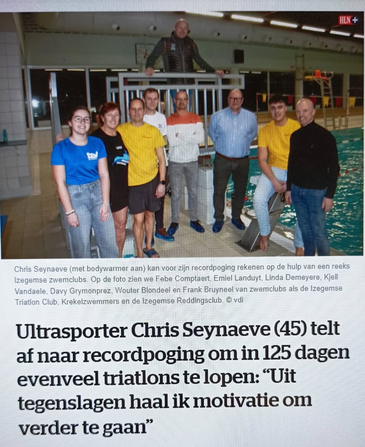 De trainers van IKZ steunen met trots een uitzonderlijke recordpoging:125 Ironmans in 125 dagen 😱🔥
Deze gigantische prestatie gebeurt voor het goede doel: Het Tejo Huis Izegem ❤️
Wij staan paraat om hel te begeleiden tijdens het ochtendzwemmen - samen zorgen we ervoor dat hij elke dag sterk kan starten! 🏊♂️
Respect, doorzetting en een groot hart. Zet'm op! 👍
#IKZ #recordpoging #tejohuis #samensterk
