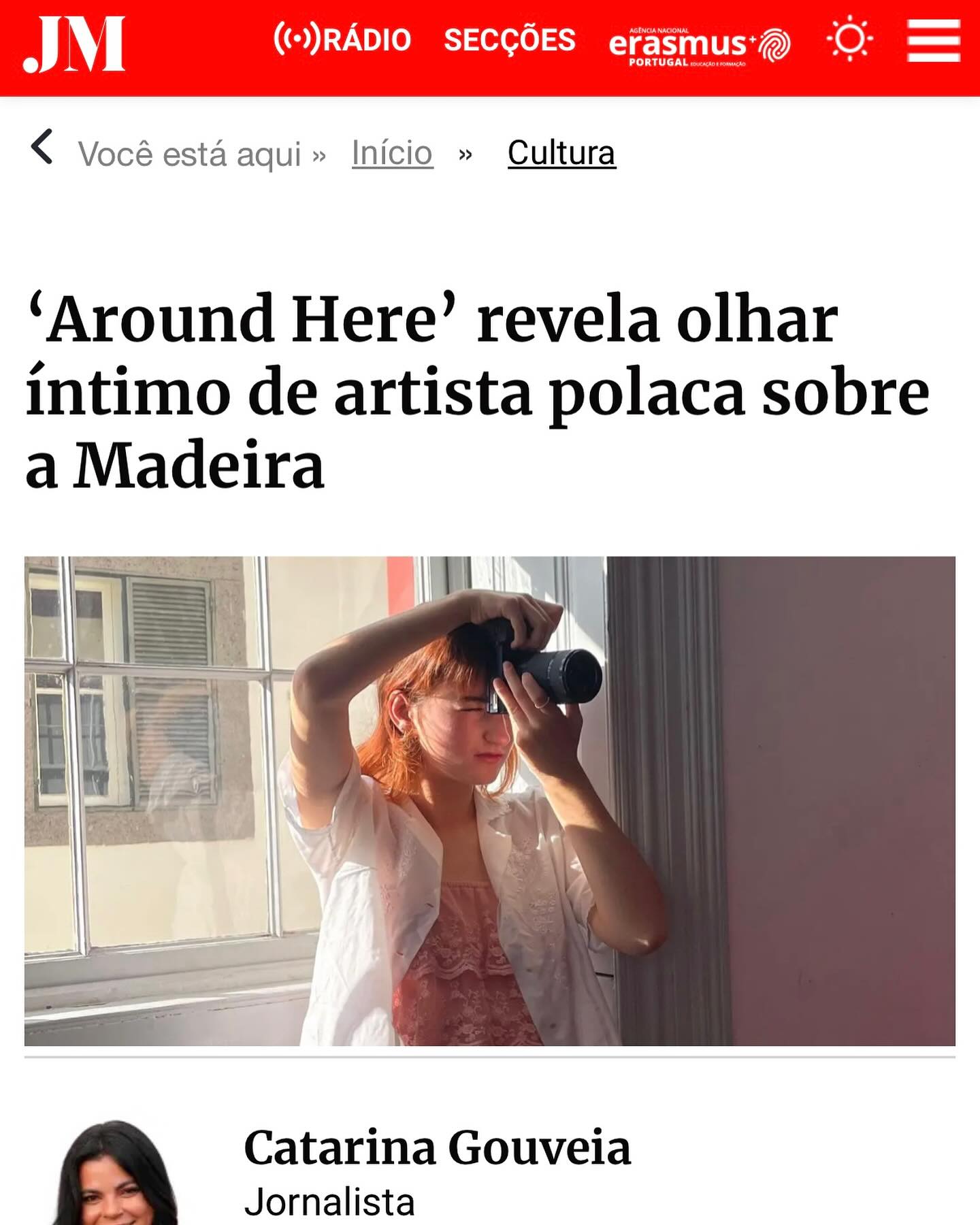 We would like to sincerely thank the Portuguese media, especially JM Madeira @jm_madeira for their support and attention to our exhibition “Around Here” by Natalia Bzowska @natalia_bzowska
Your support means a lot to us and to young artists working and creating on Madeira. 💛 #artemassociation #artemassociationmadeira #erasmuslife #arthubmadeira #artcentercaravel #erasmusinternship