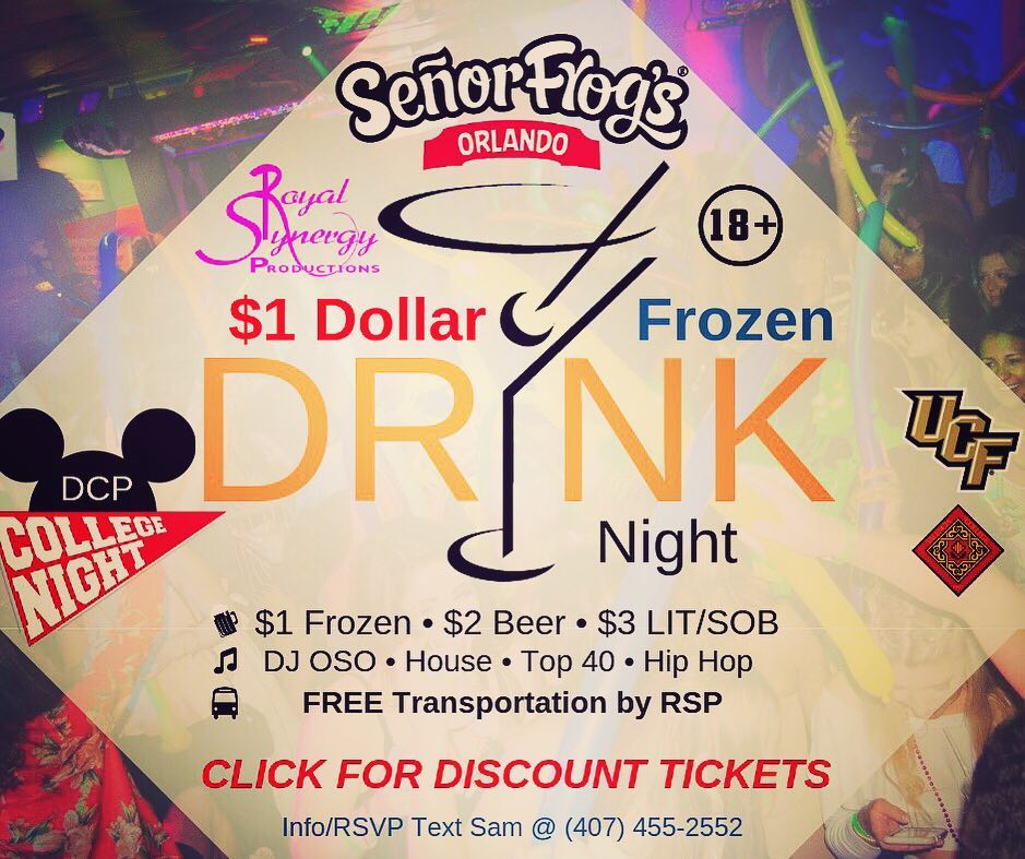 Coupon alert:
Go to http://bit.ly/senorfrogs to claim your 50% off coupon & $1 drinks tomorrow night @ Frogs!!
